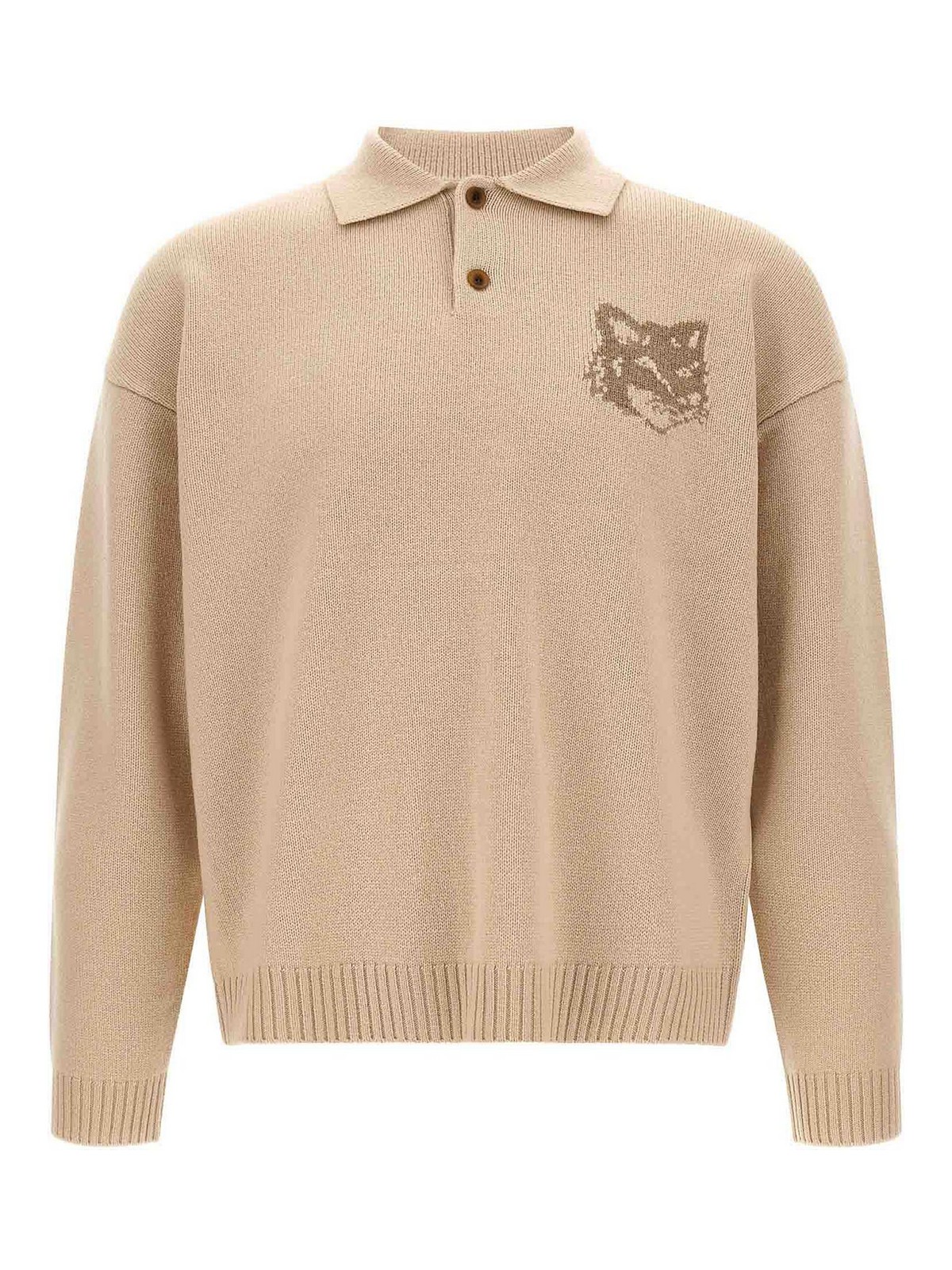 Maison Kitsuné Pull Col Rond - Fox Head Intarsia