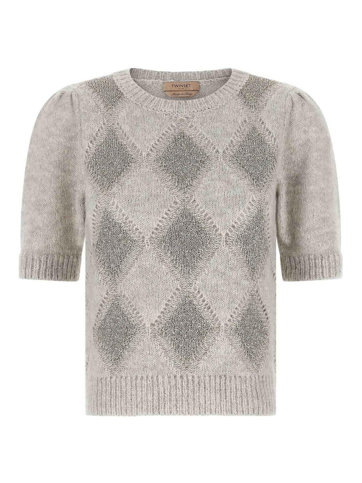Twinset Pull Col Rond - Gris