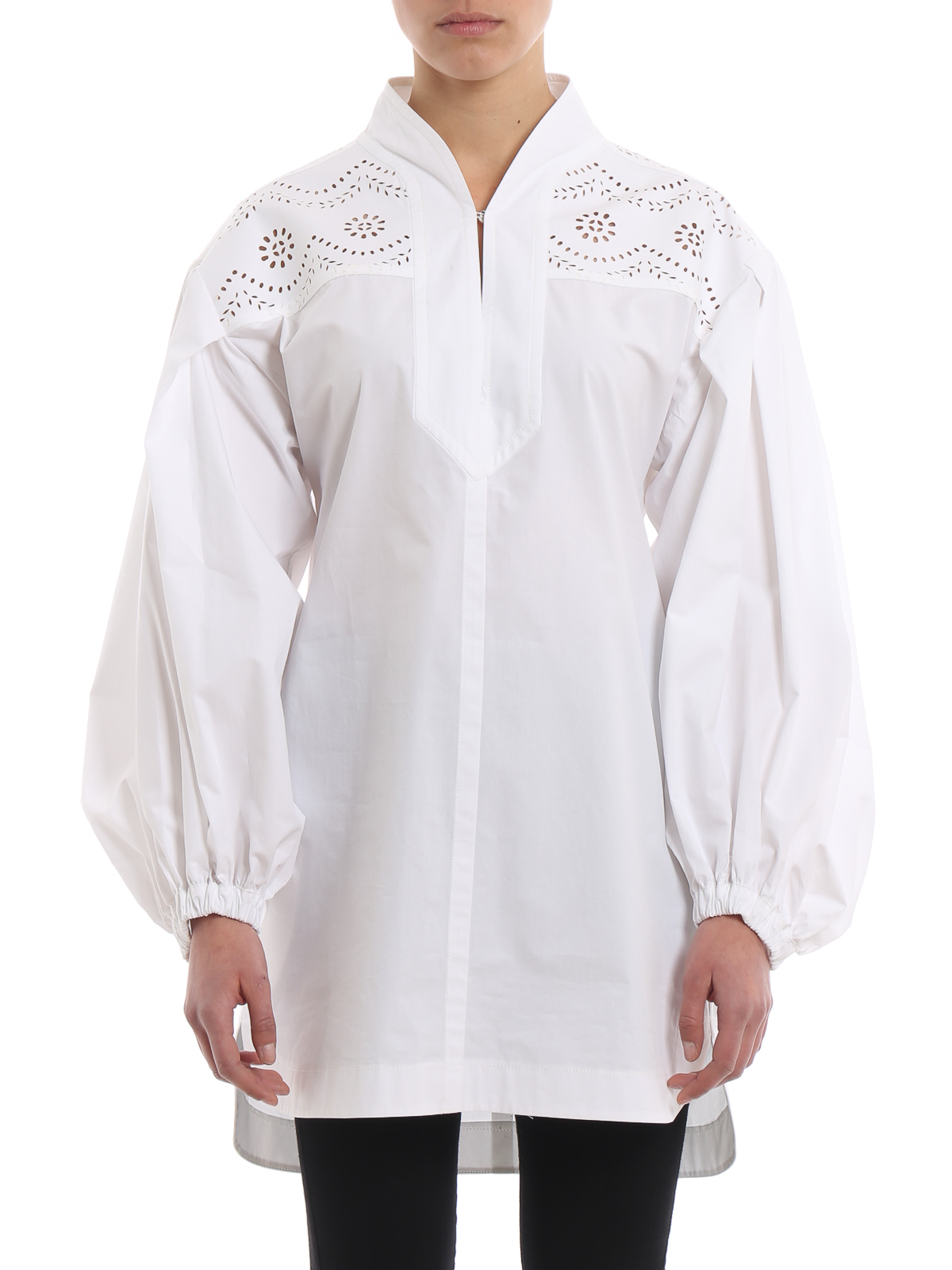 Philosophy di Lorenzo Serafini Cotton shirt dress with lace insert |044707320001