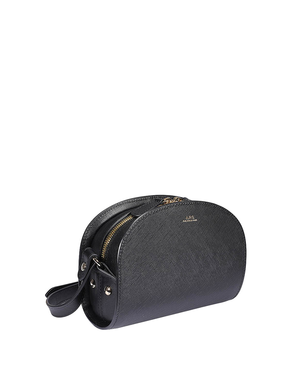 A.P.C. Demi-Lune Mini Leather Cross-Body Bag