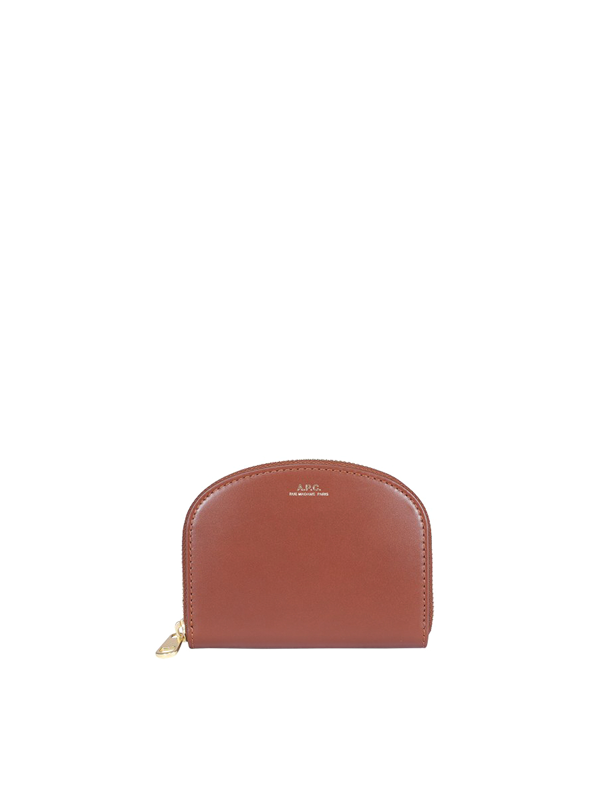 Apc Demi-lune Compact Wallet In Brown