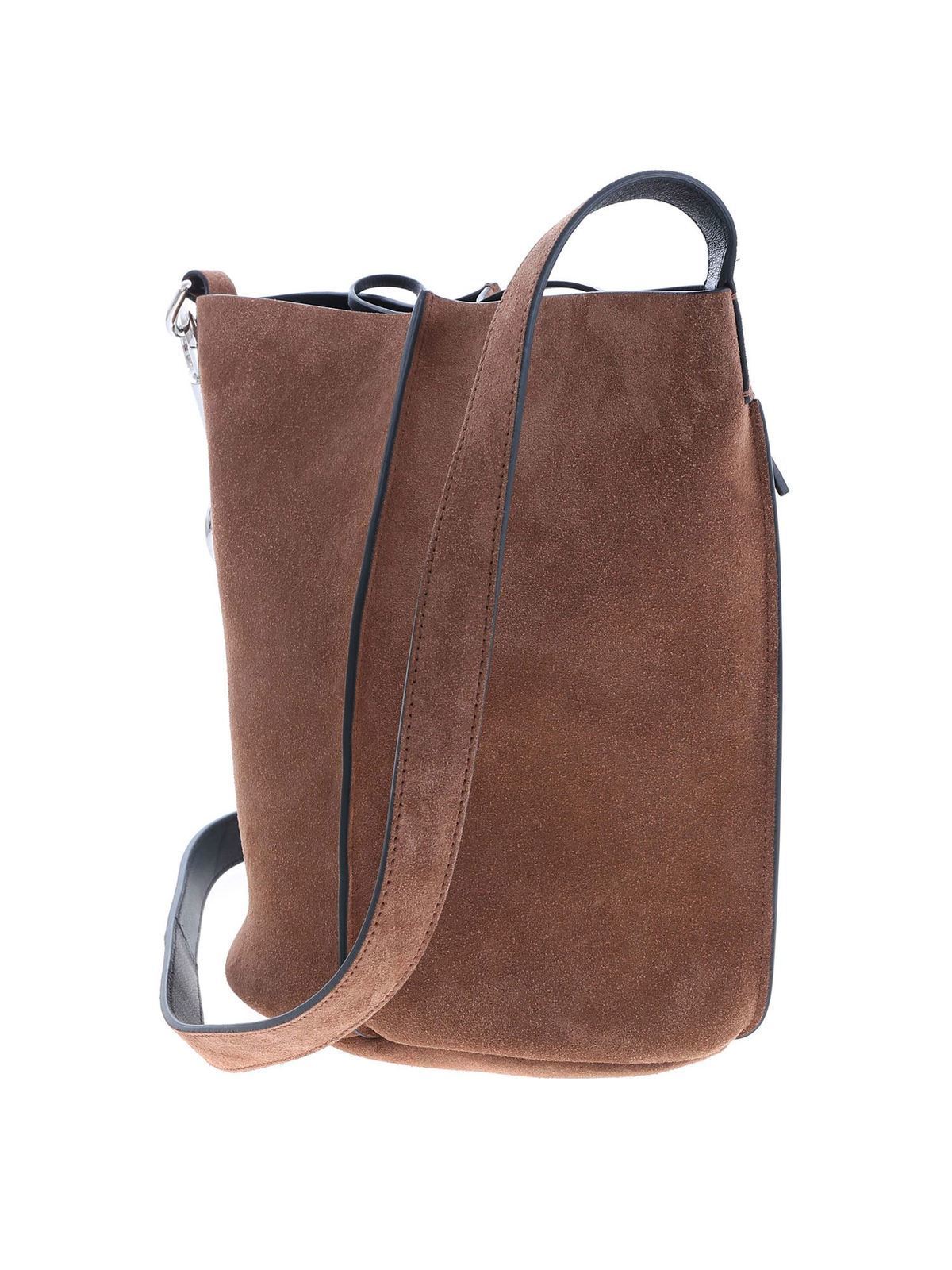 Acne Studios Leather Bucket Bag - Brown Bucket Bags, Handbags - ACN122292