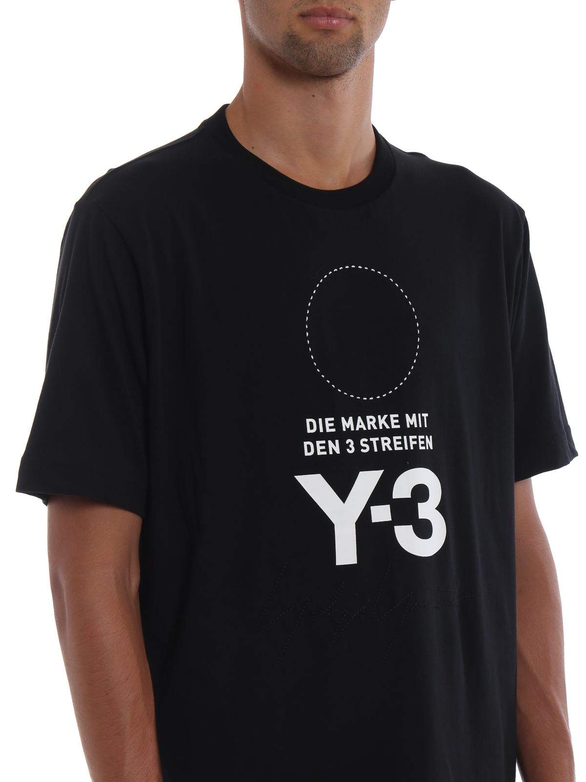 T-shirts Adidas Y-3 - Stacked Logo Tee black cotton T-shirt - DP0477BLACK