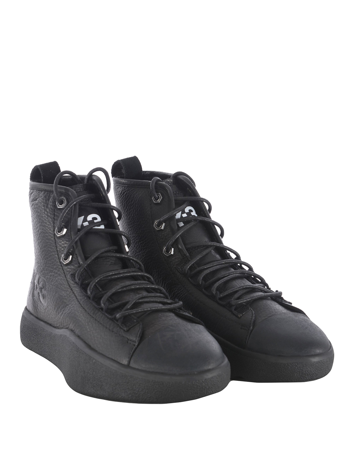 Trainers Adidas Y-3 - Leather hi-top sneakers with toecap -