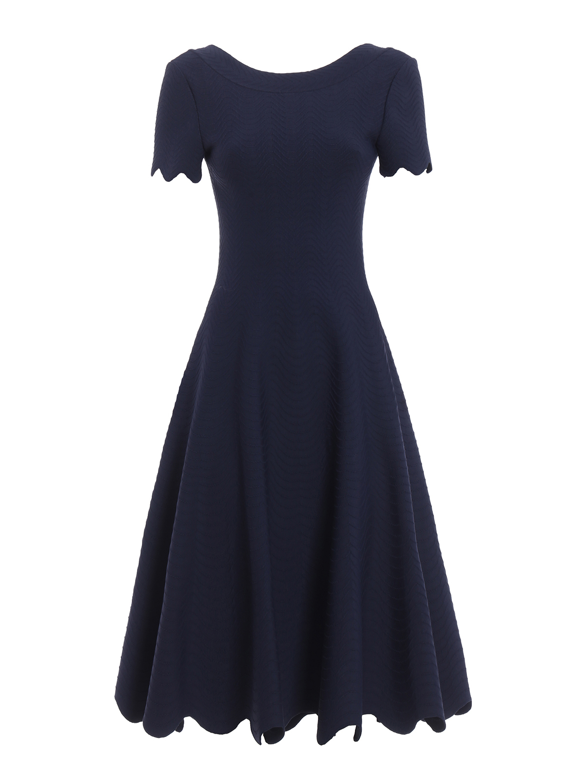 Alaa Ondes jersey scalloped midi dress - Blue|8S9RJ91LM385C501