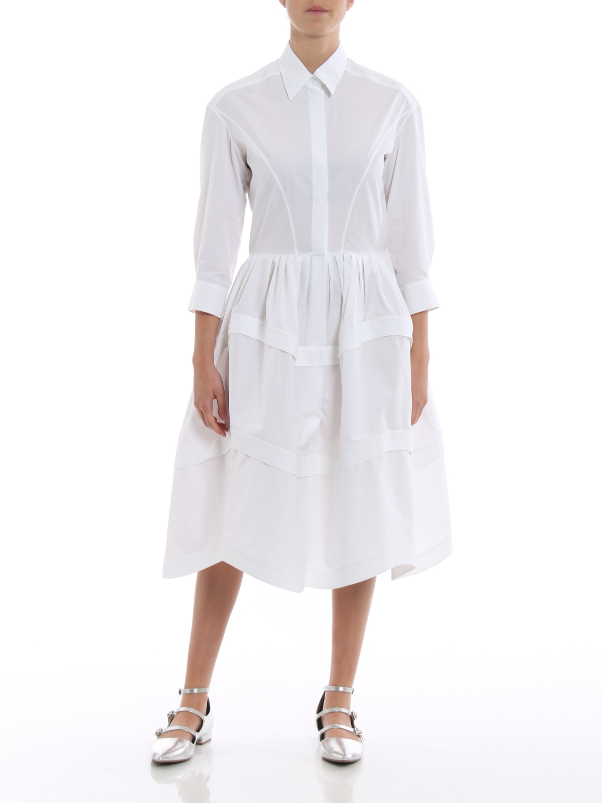 Alaïa Popeline Japonaise shirt dress - White | 8S9RF02RT001C000