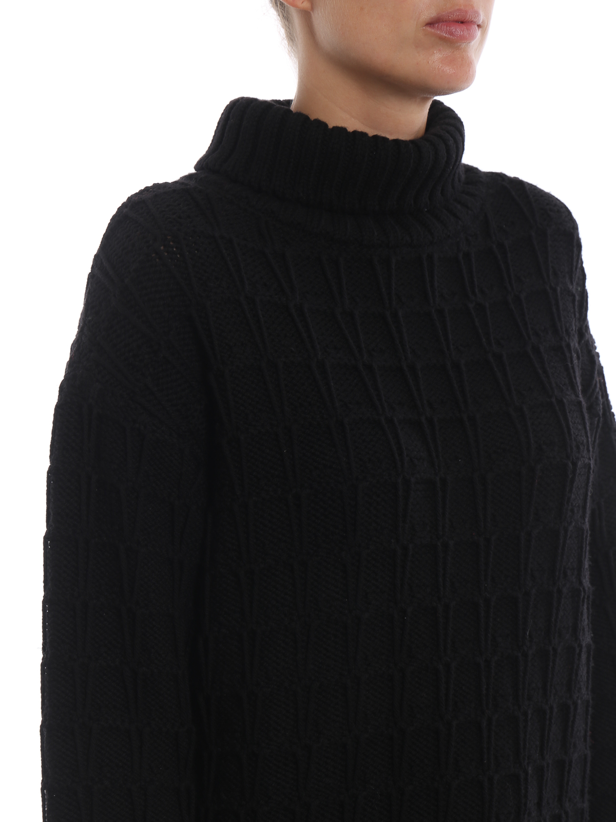 Black 2024 turtleneck loose