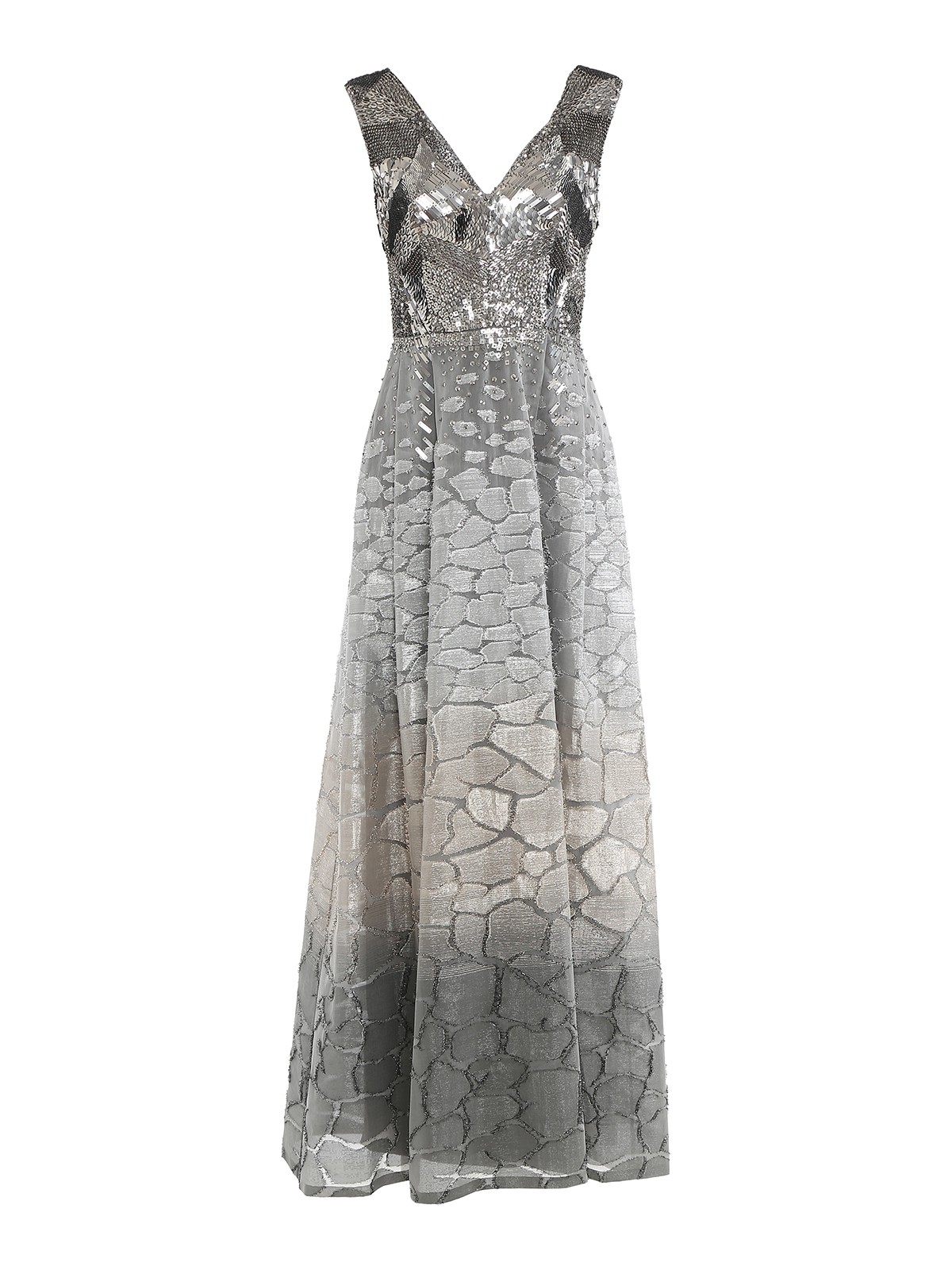 silver empire waist dress 90s/Y2k Silver/gold metallic silk empire waist dress