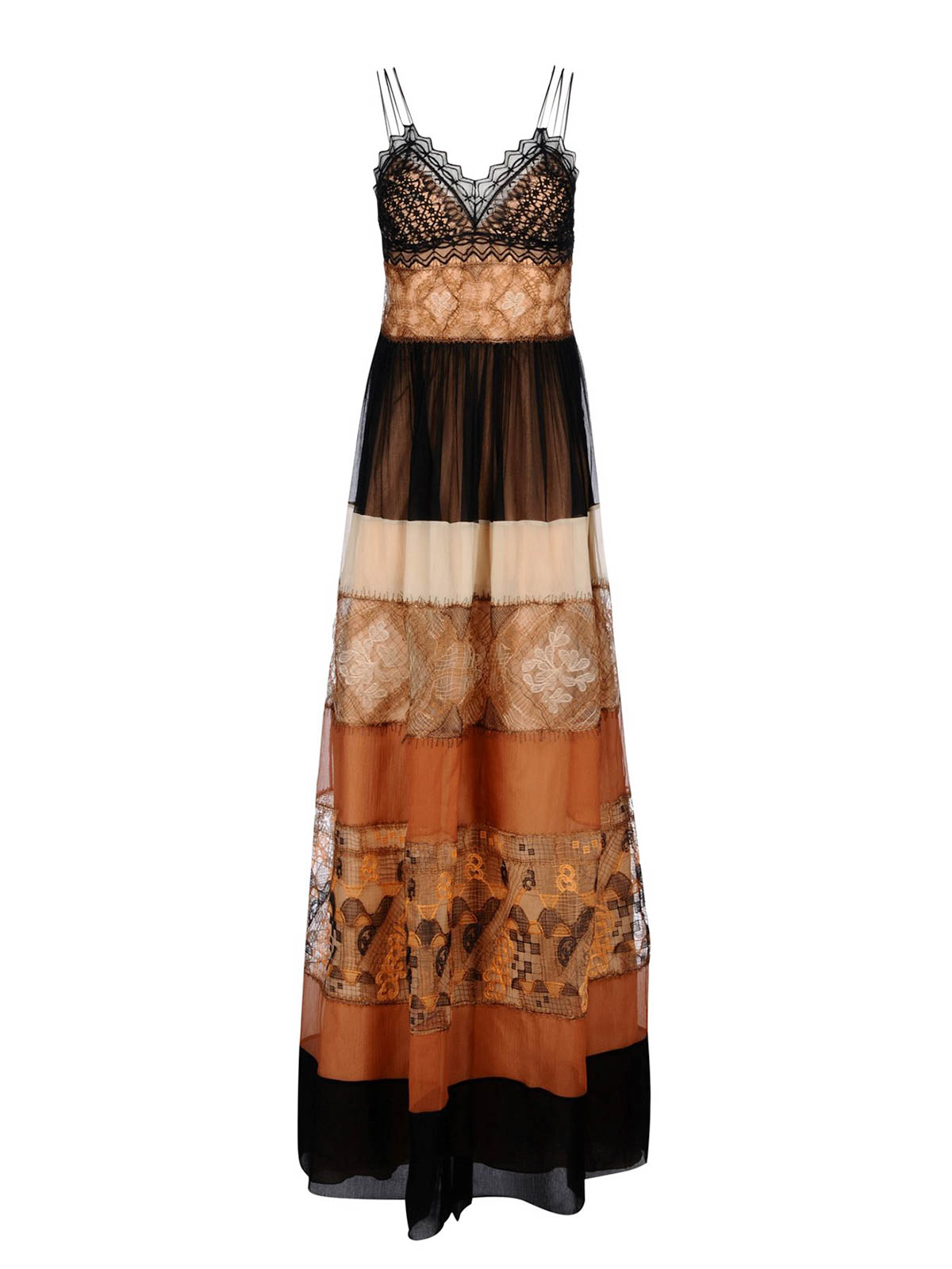 chinese dress ladies Long organic Chiffon dress - Alberta Ferretti | Espace Cannelle