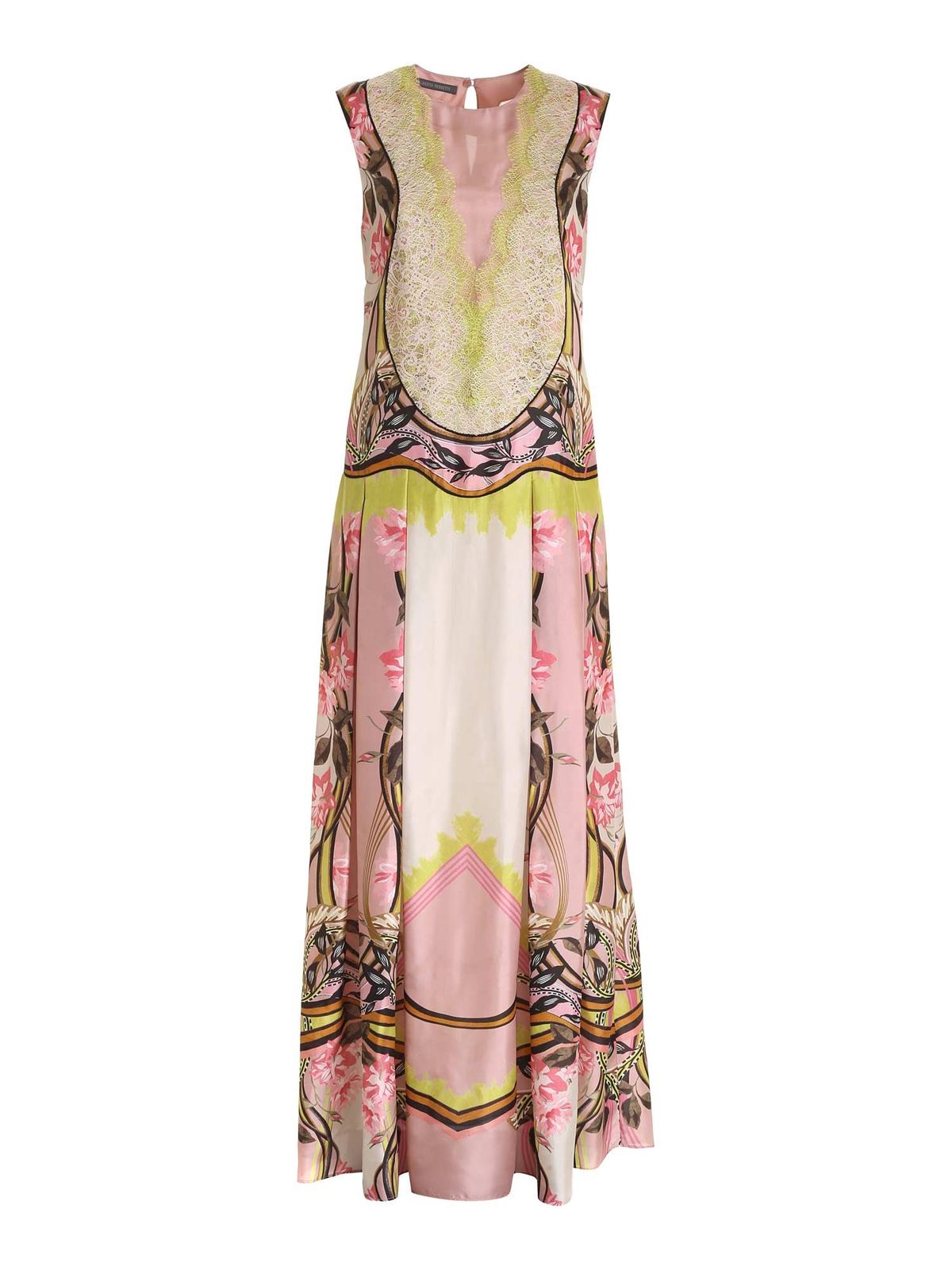 Maxi dresses Ferretti - Lace details multicolor dress - 042116451187