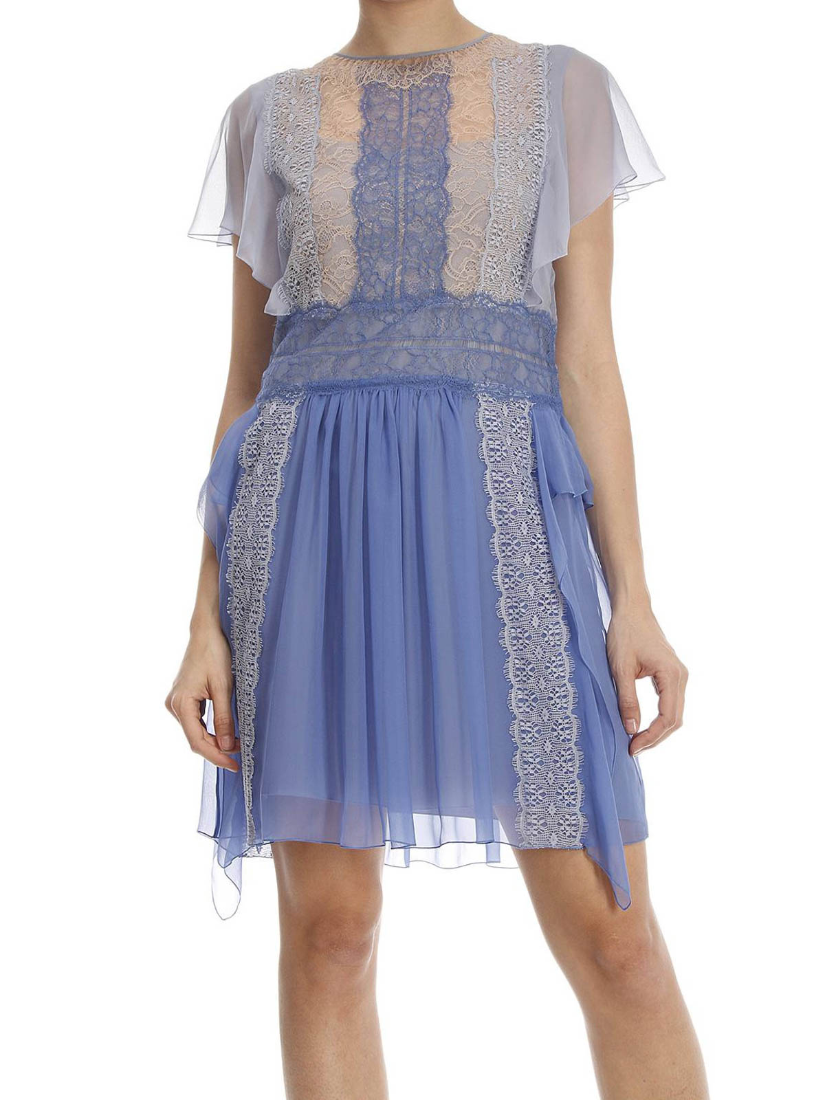 Alberta Ferretti Women's Silk Dress Blue