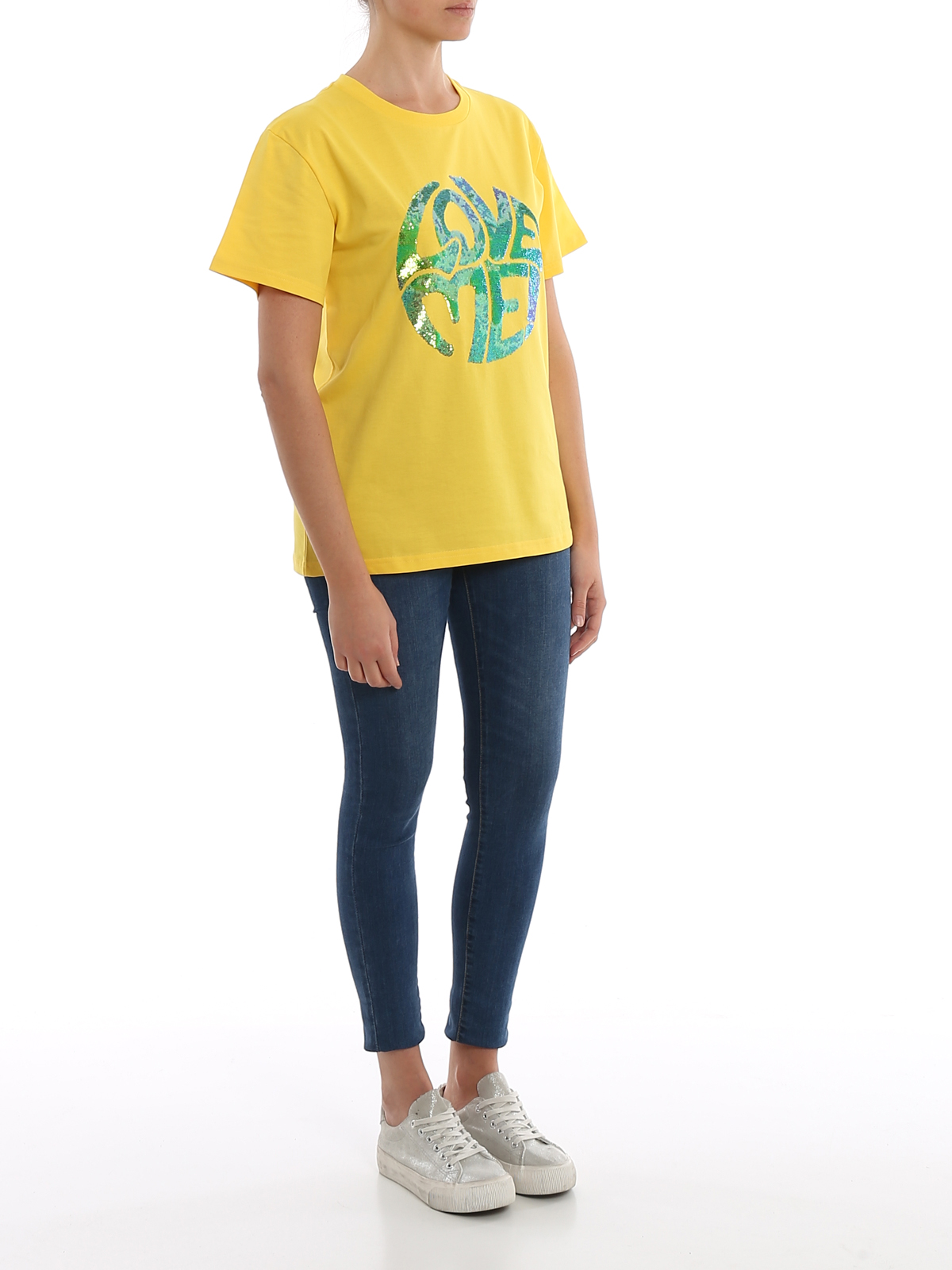 Shop Alberta Ferretti Love Me T-shirt In Yellow