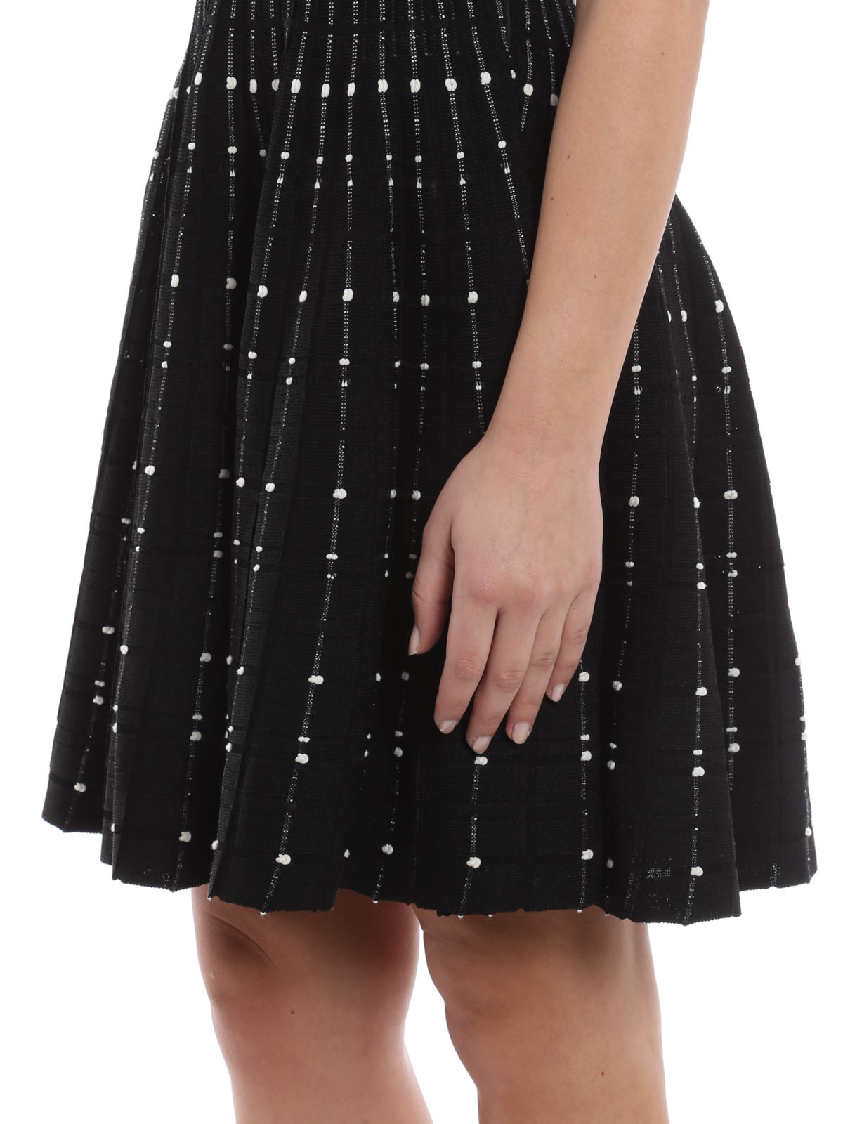 Alexander Mcqueen Boat neck knitted dress - Black