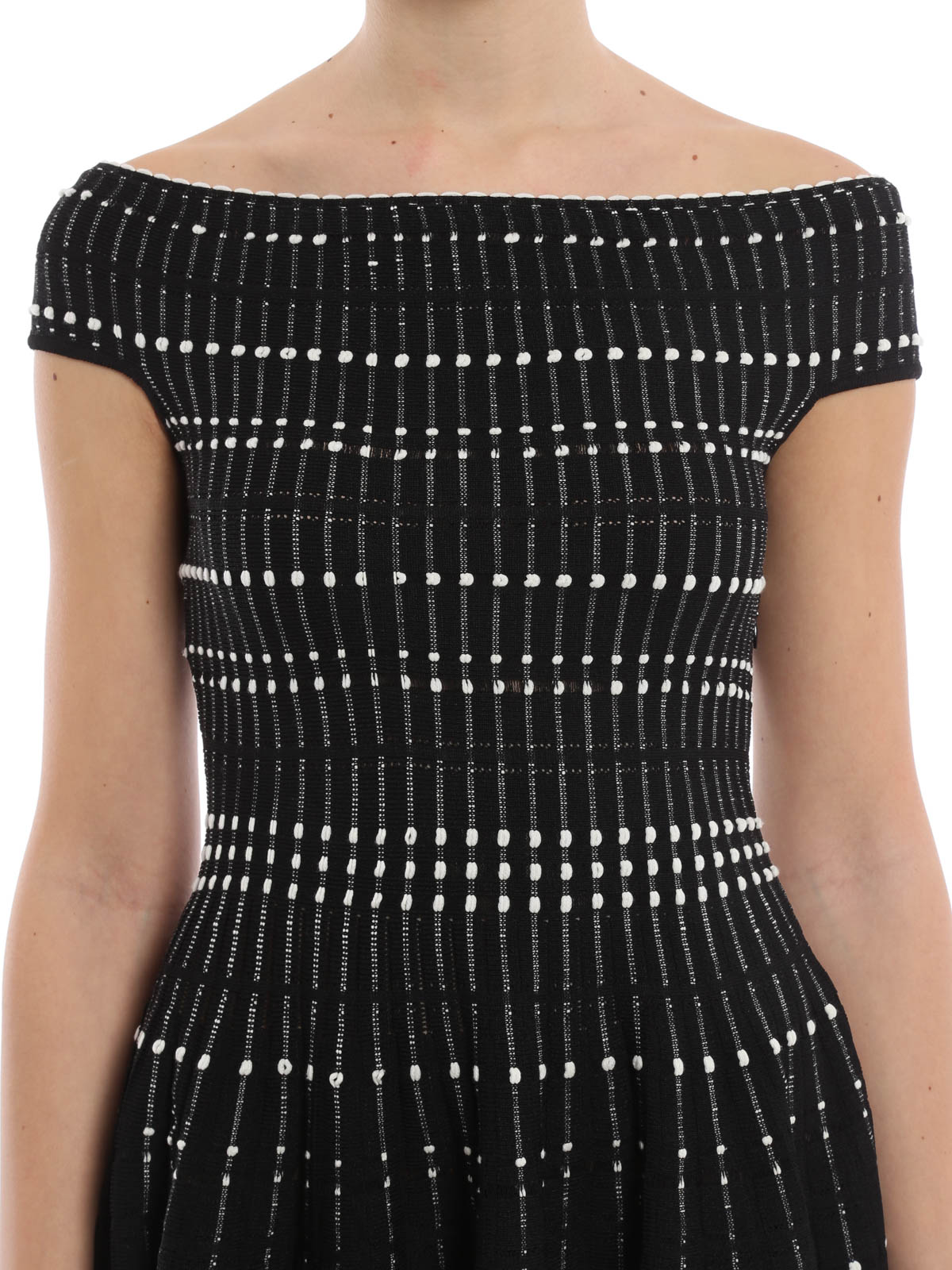 Alexander Mcqueen Boat neck knitted dress - Black