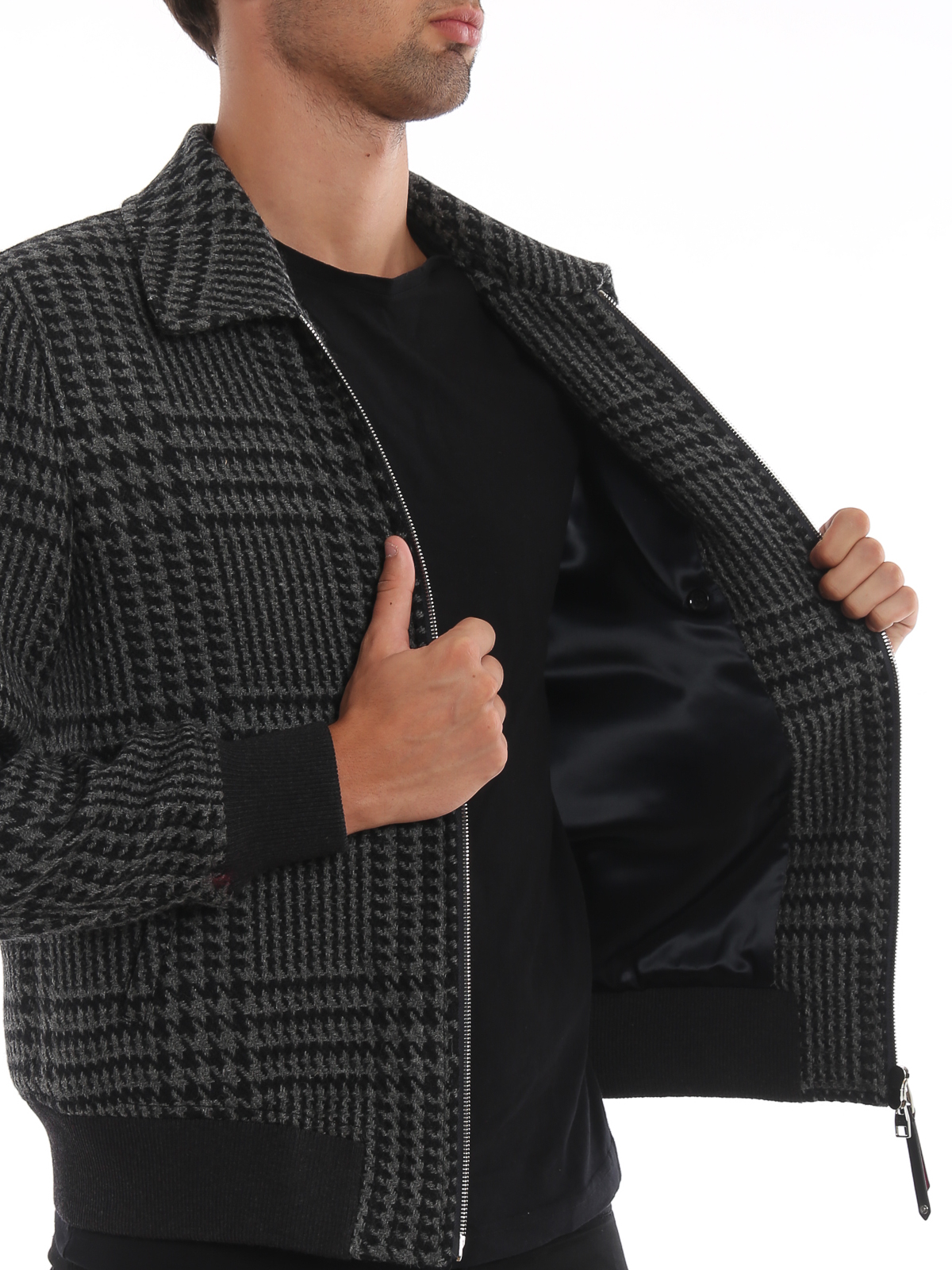 Shop Alexander Mcqueen Houndstooth Wool Jacket In Grey