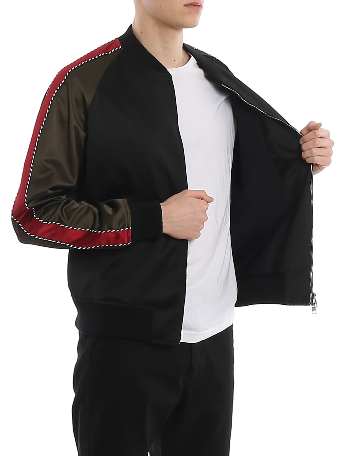 Reversible nylon bomber jacket with maxi monogram black - Men