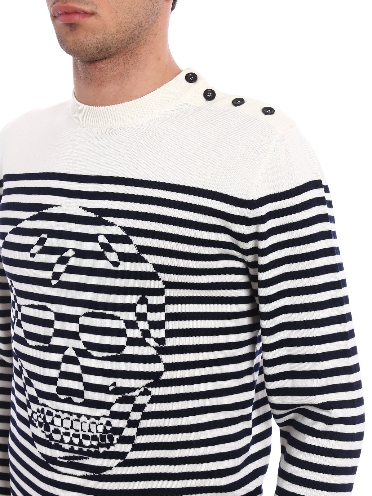 Alexander Mcqueen Skull wool crew neck sweater|MM1506986Q1AKI9282
