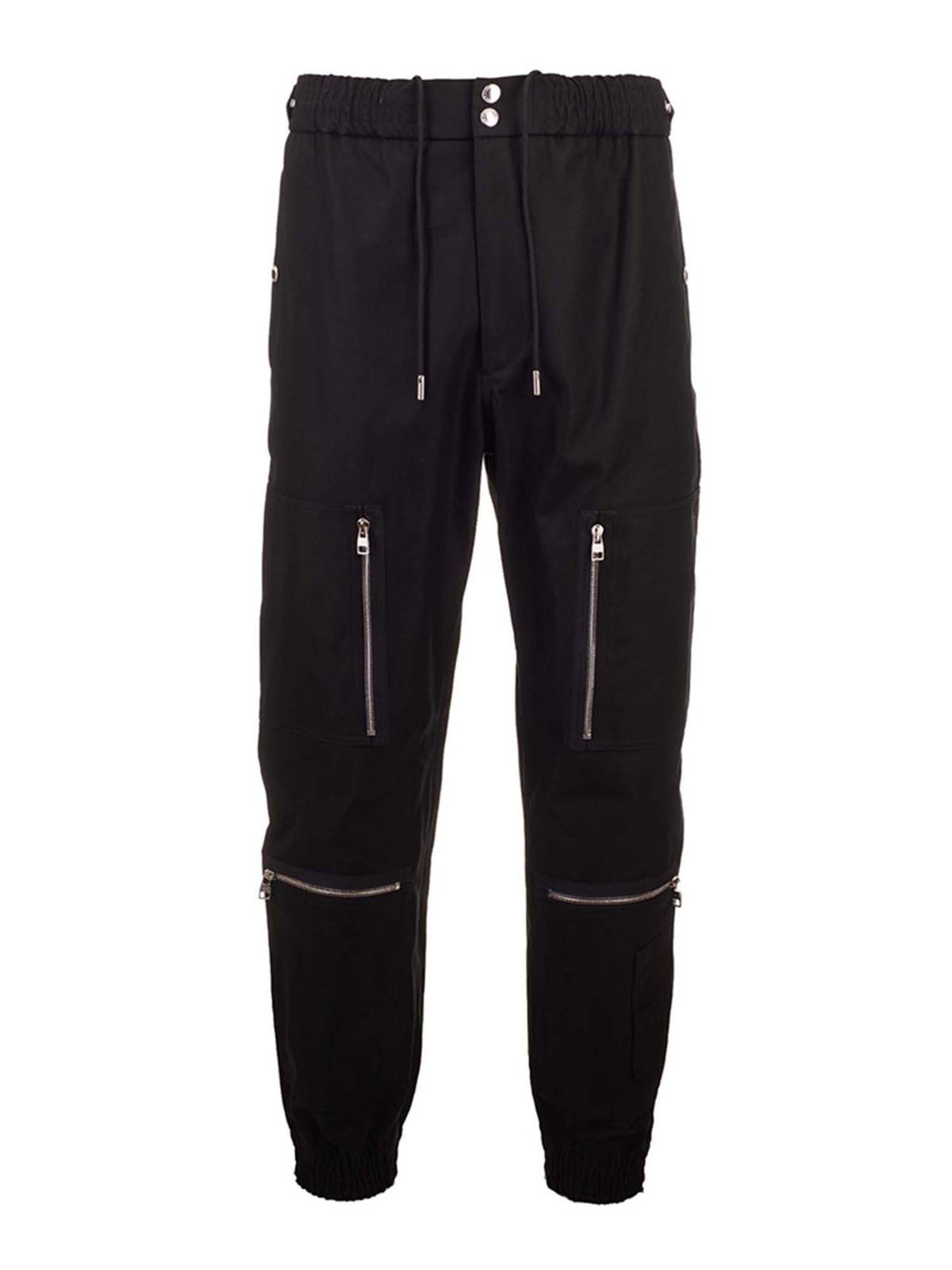 パンツ alexander mcqueen FW23 MILITARY PANTS (754576_QJAAC1000) Alexander Mcqueen Black sport pants - Black - Men