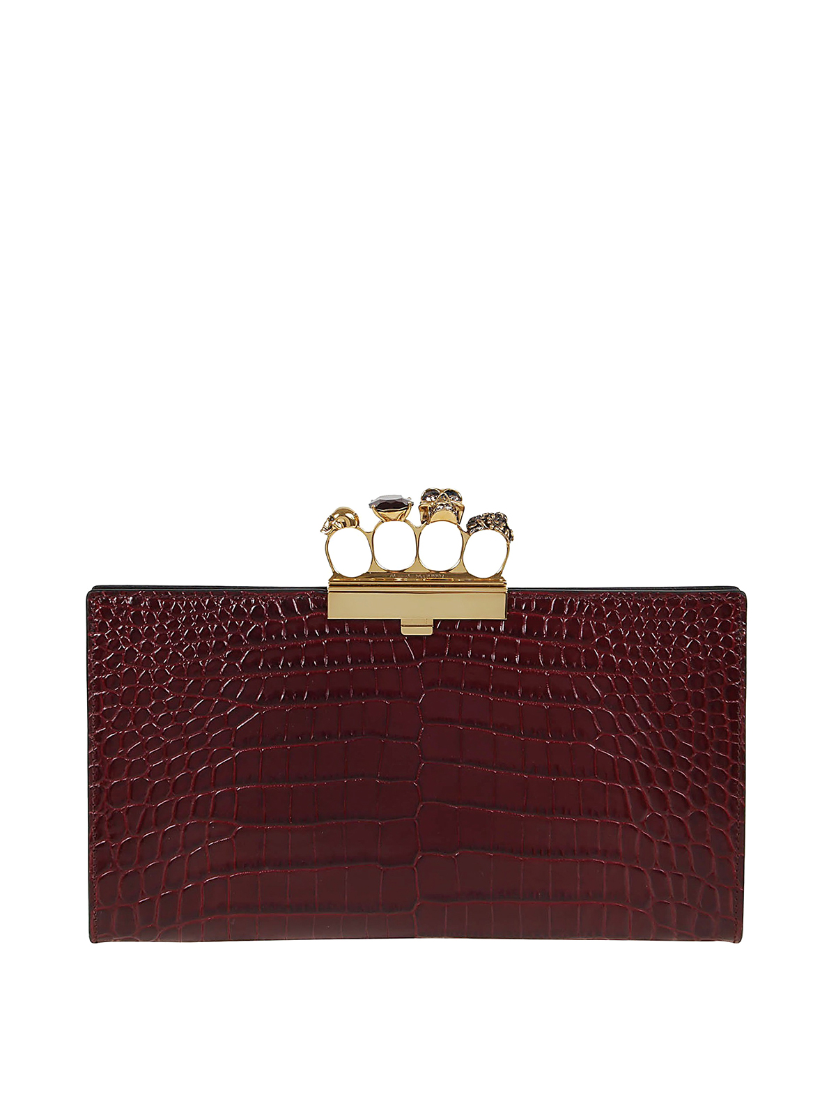 Alexander Mcqueen Skull clutch - Burgundy - Women|5705821HB0T6140