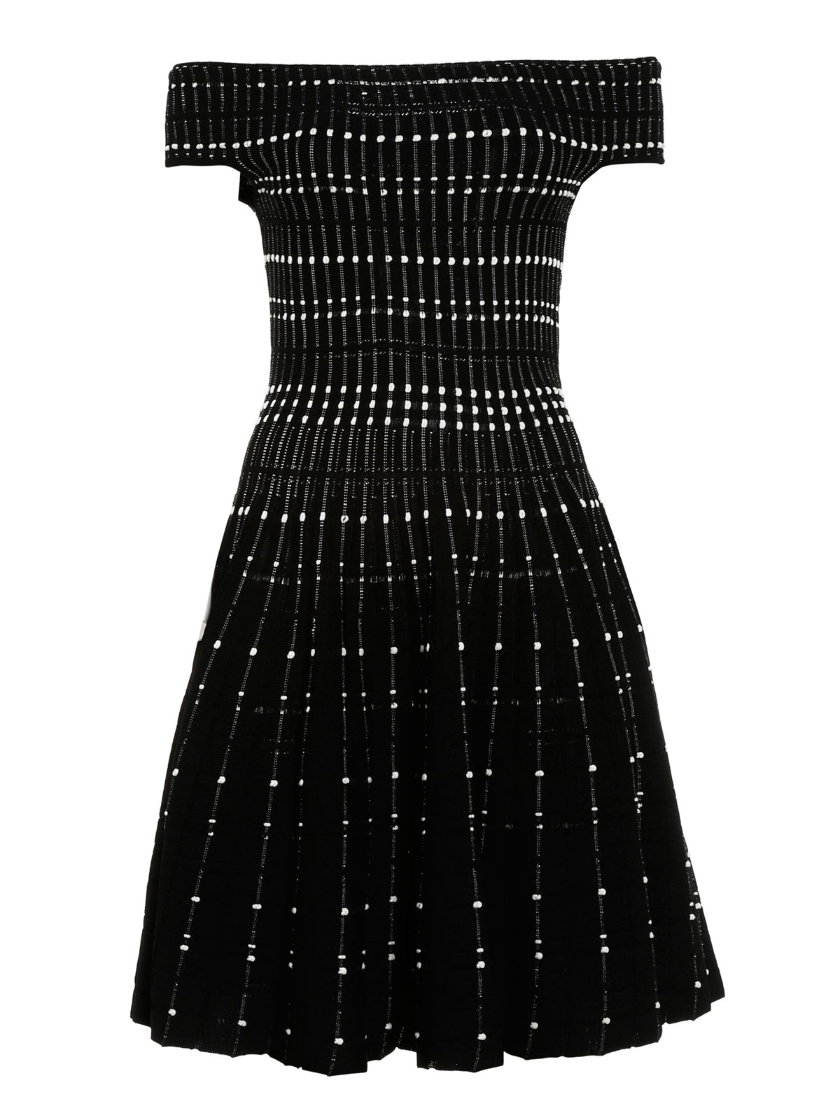 Alexander Mcqueen Boat neck knitted dress - Black