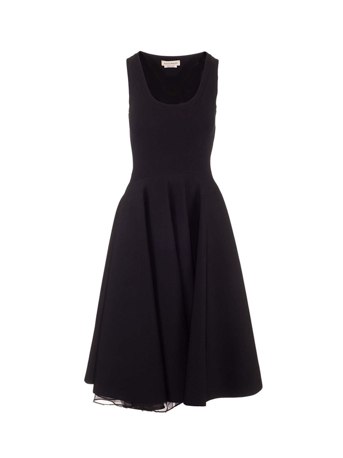 Alexander Mcqueen Flared skirt dress in black 659535Q1AUH1000
