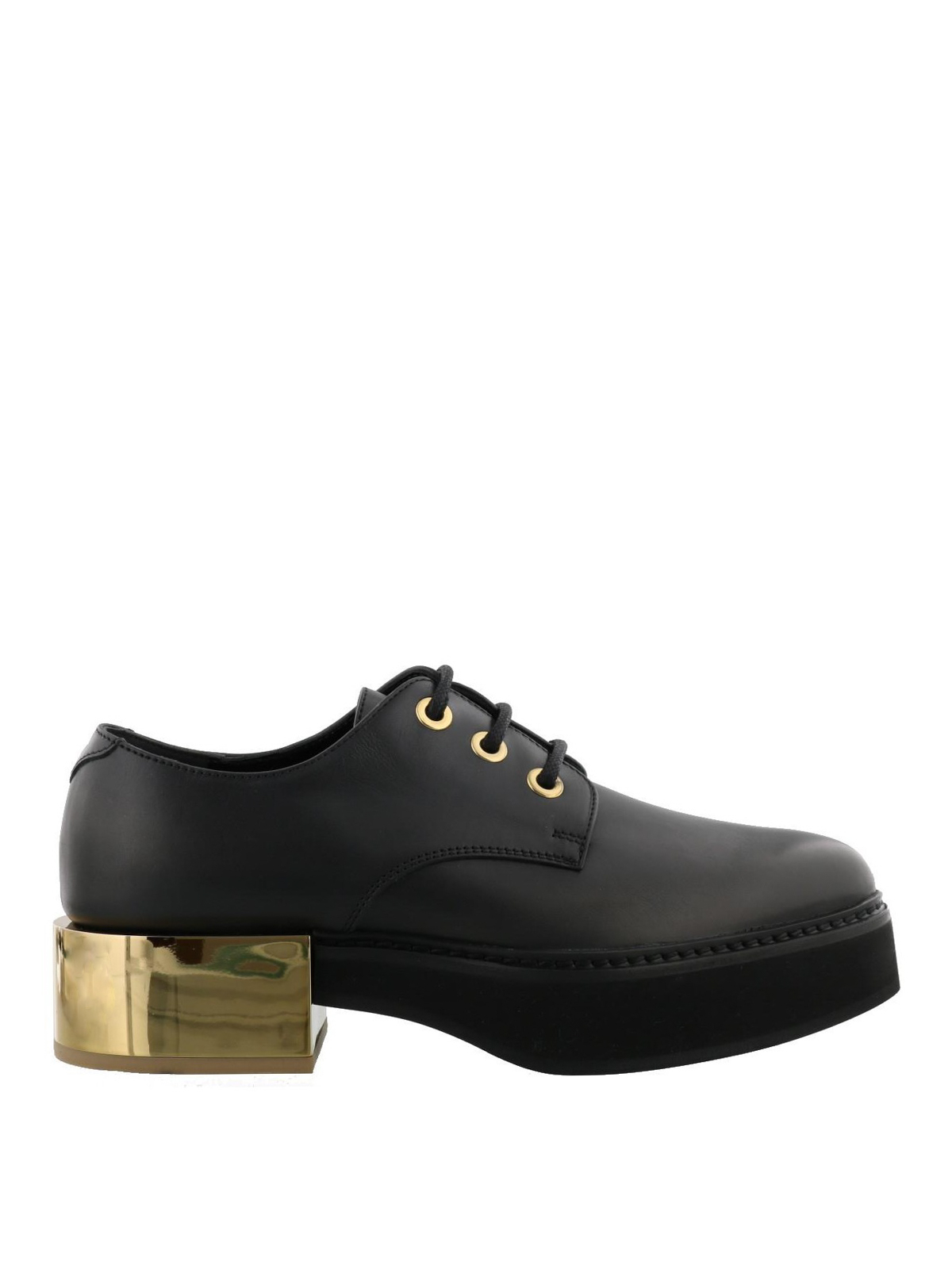 Lace-ups shoes Alexander Mcqueen - Metallic heel lace-up creepers -  509035WHR5H1085