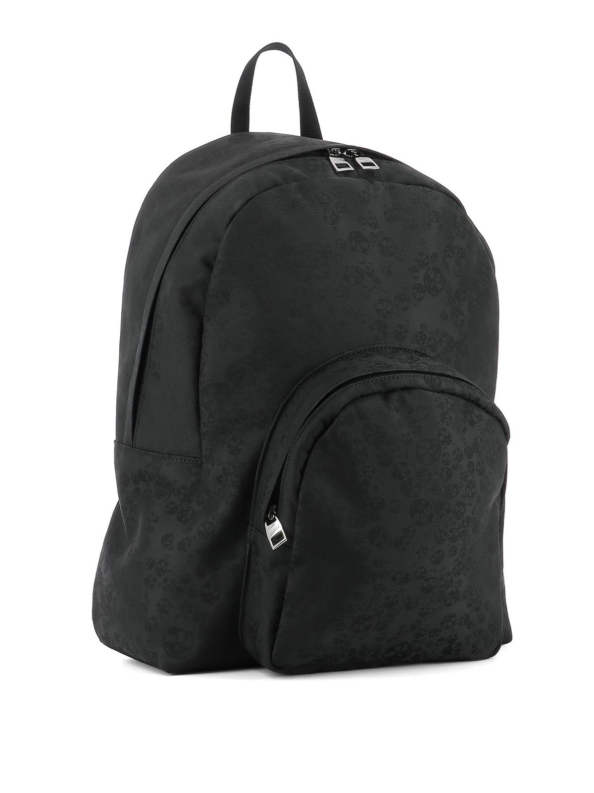 Alexander Mcqueen Tonal Skull pattern nylon small backpack  display picture 3