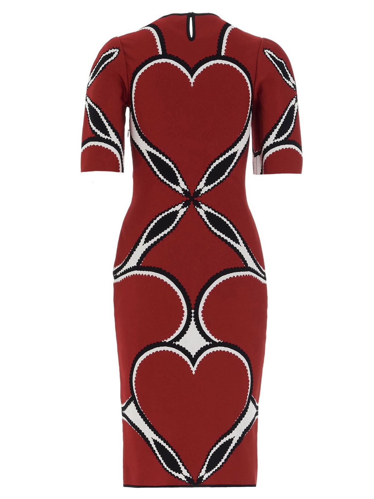 Alexander Mcqueen Heart midi dress in red Red 641905Q1ARV6050