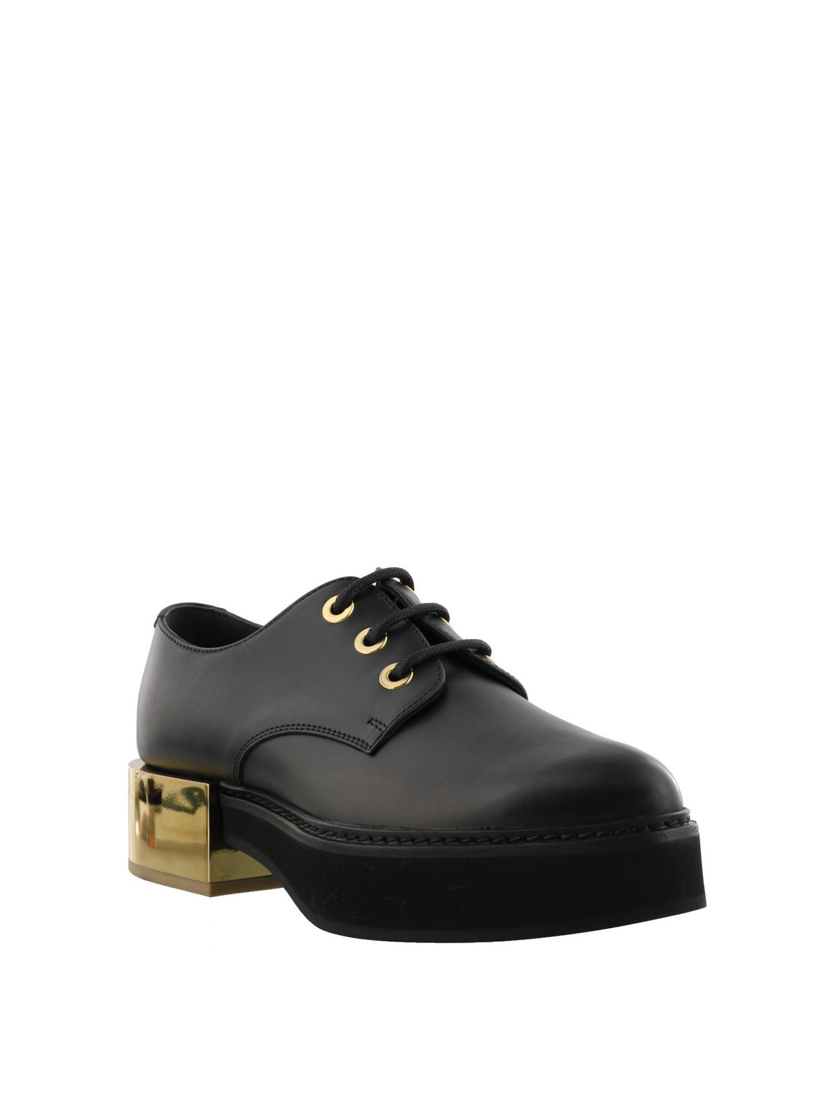 Lace-ups shoes Alexander Mcqueen - Gold-tone leather creepers - 509035WHR5I1088