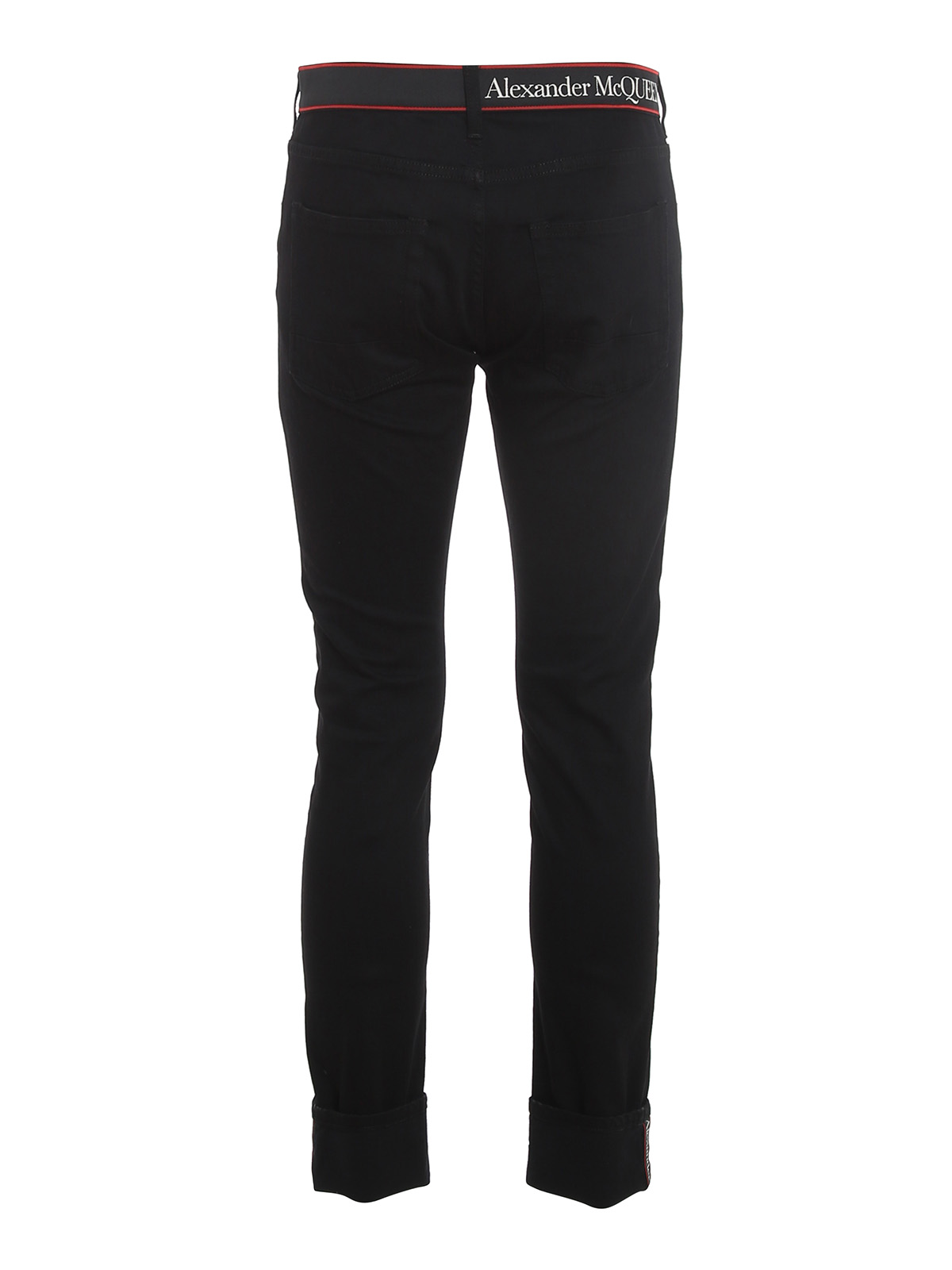 Alexander Mcqueen Logo tape slim straight leg jeans