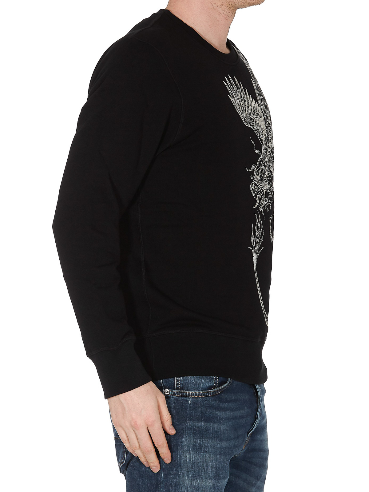 【送料&関税込】Alexander McQueen Sweatshirt With Embroidere Alexander McQueen floral $600 logo embroidered sweatshirt