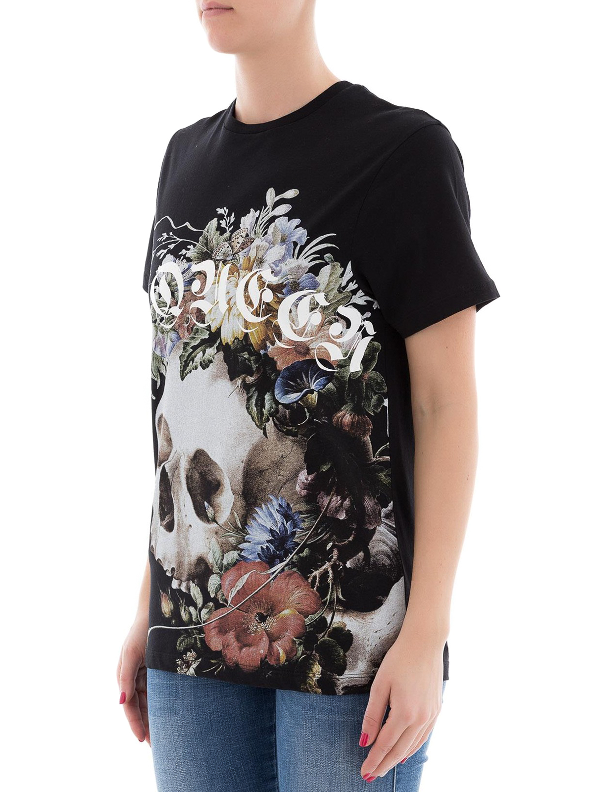 【Alexander McQueen】フローラルプリント クルーネック Tシャツ Alexander McQueen アレキサンダーマックイーン フローラル