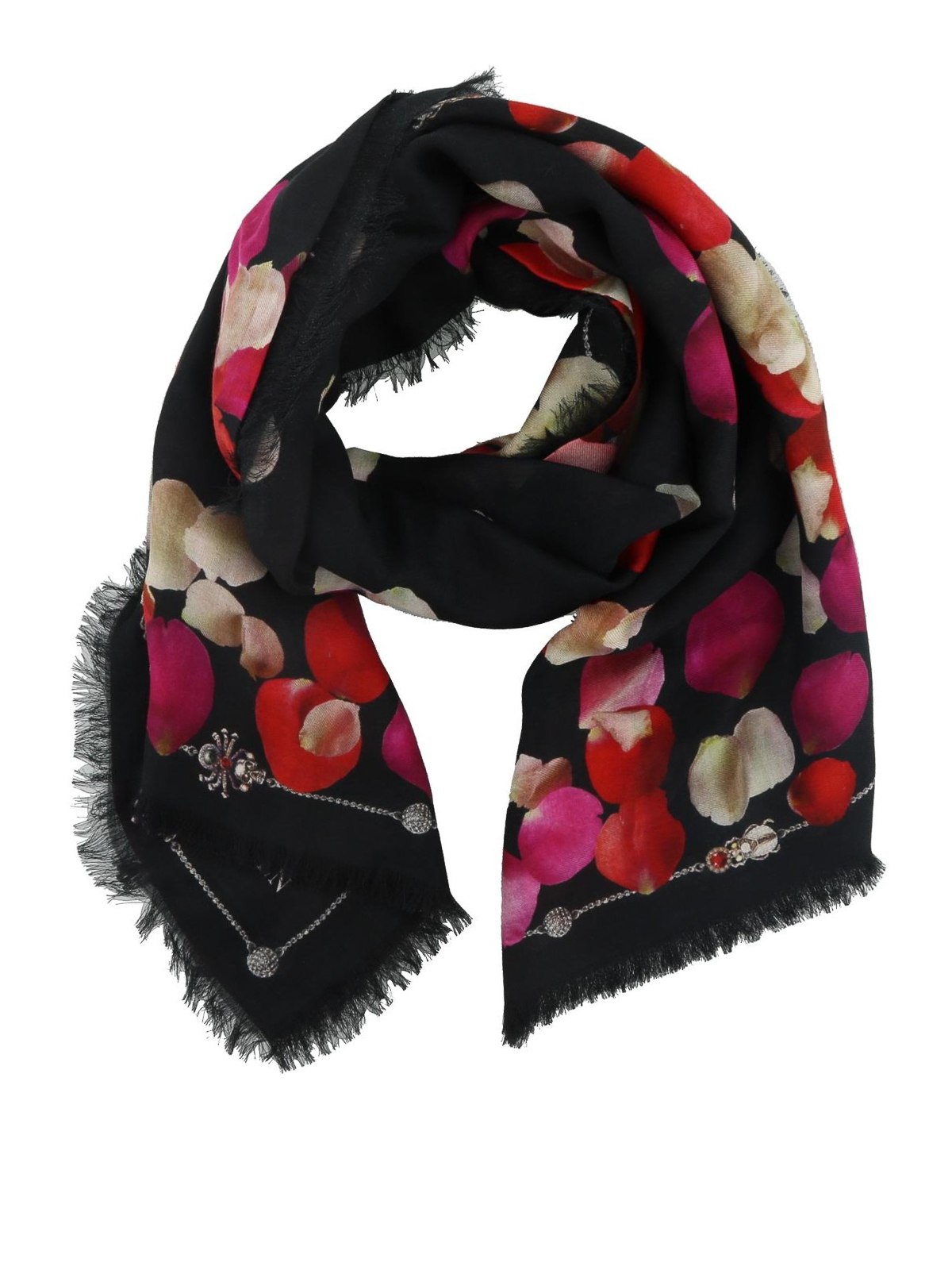 【送料&関税込】Alexander McQueen Printed Wool Scarf Alexander McQueen Pink & Grey Print Wool Shawl l Michael's