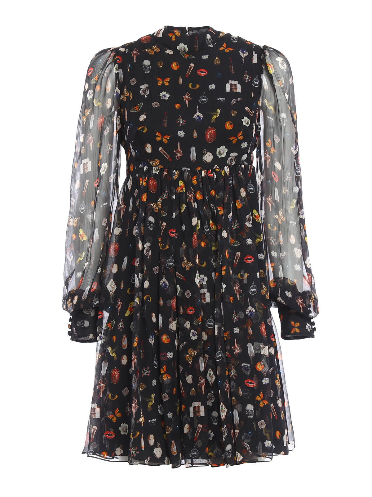 Alexander Mcqueen Obsession print silk dress|438615QHC031068