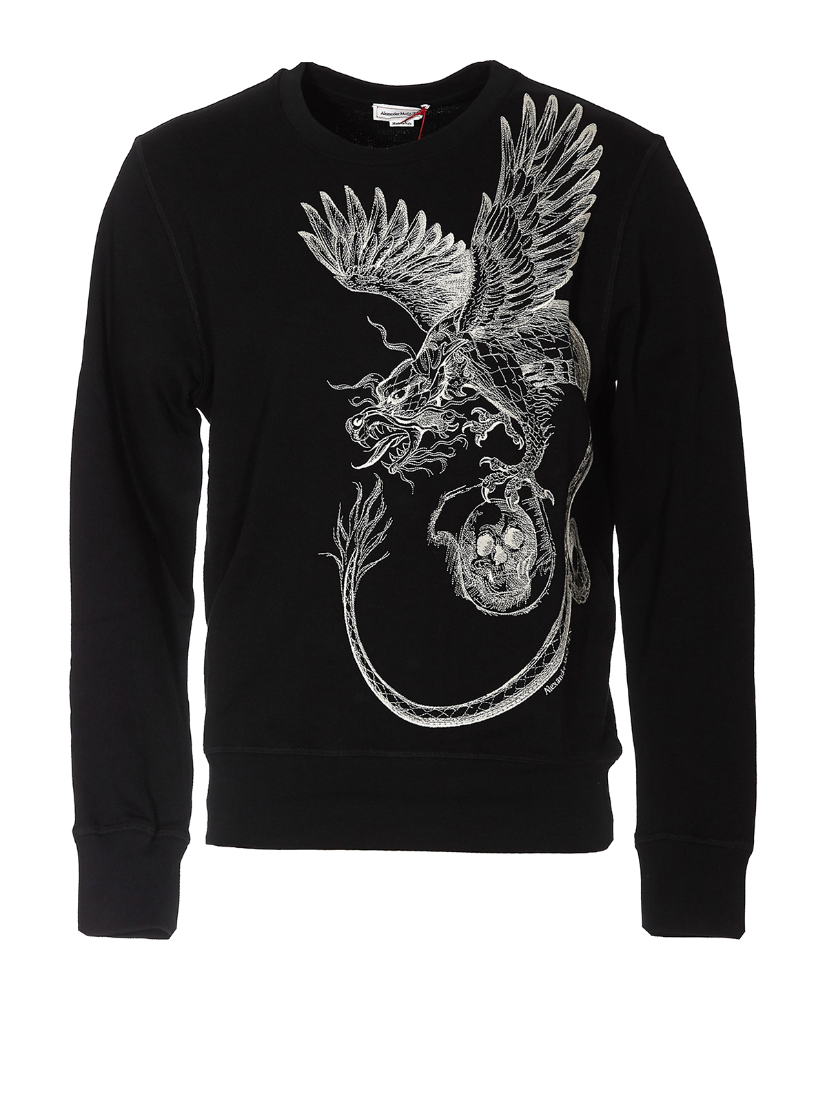 Alexander Mcqueen Dragon logo embroidery cotton sweatshirt