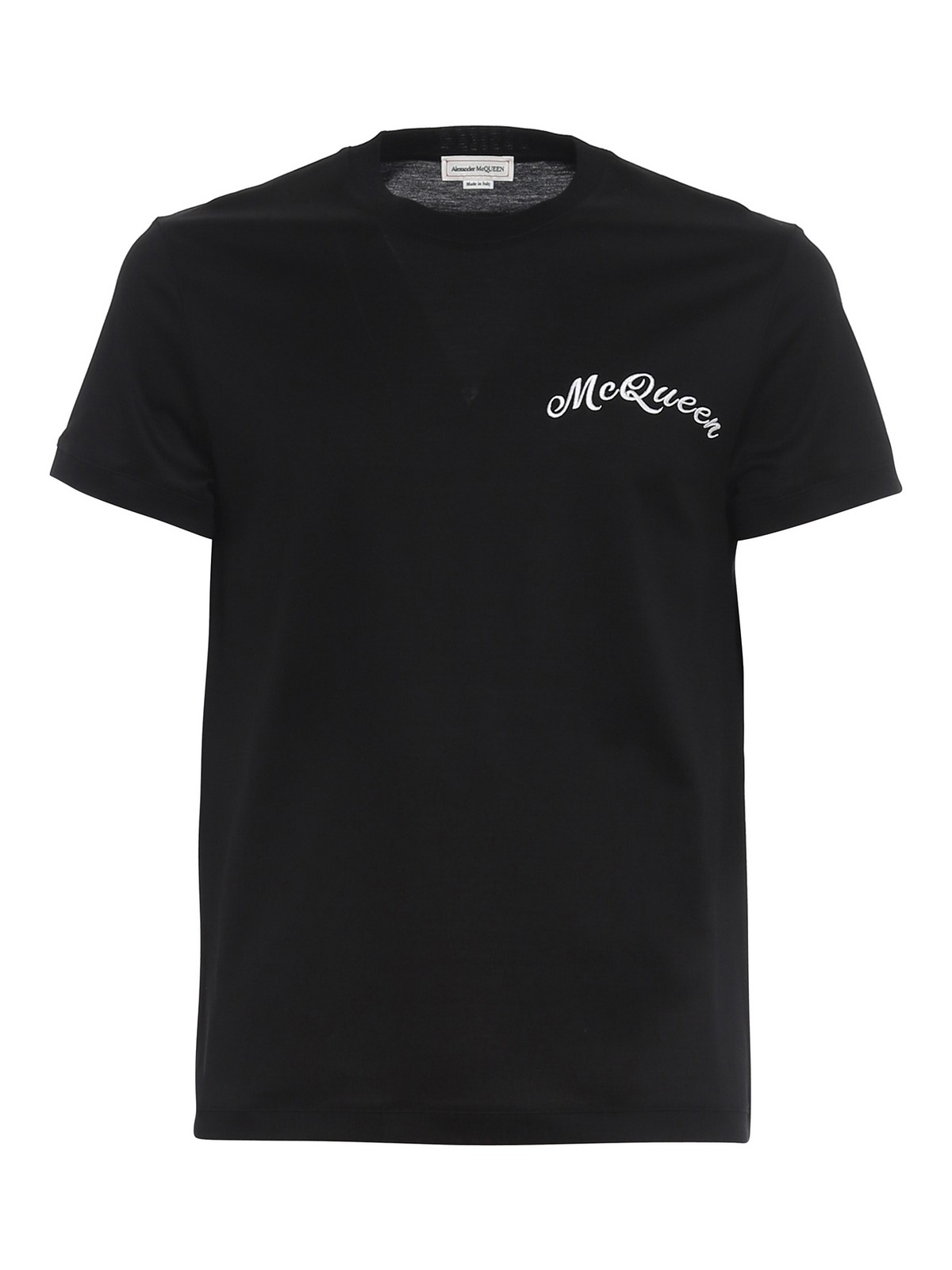 Tシャツ・カットソー alexander mcqueen Embroidered cotton shirt Alexander Mcqueen Cotton T-shirt - Black - Men | 704987QTZ080901