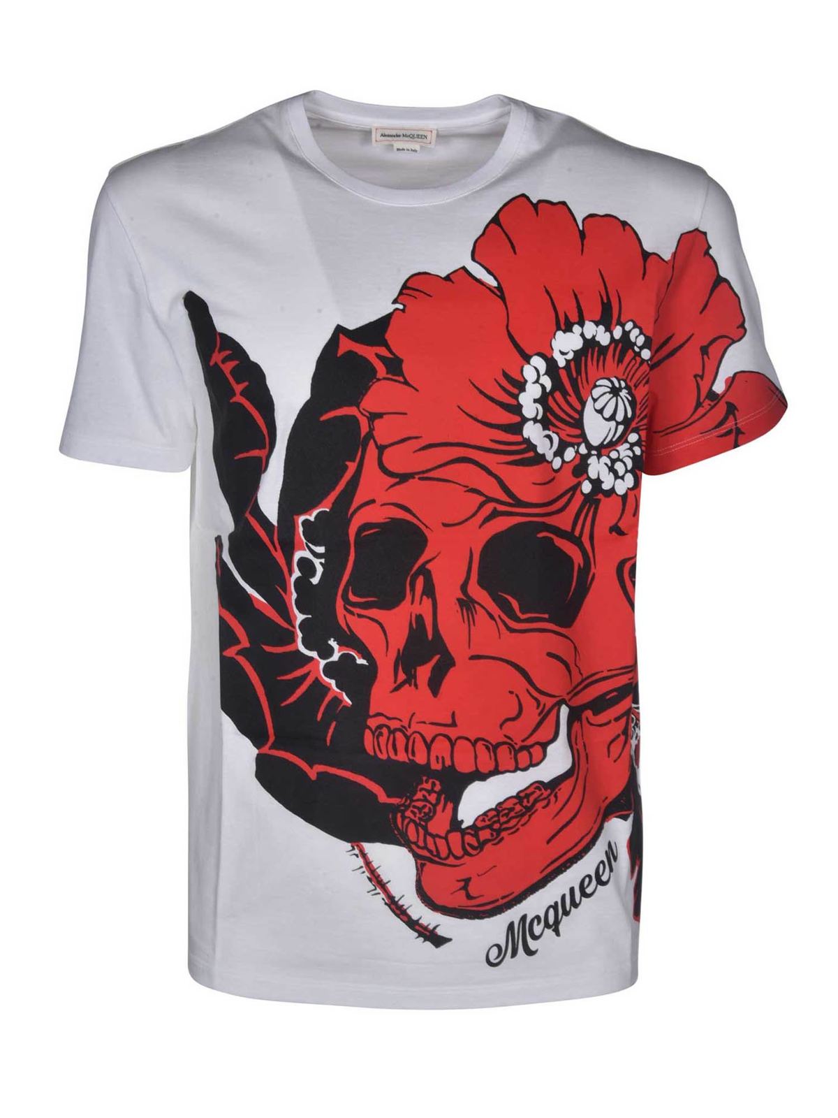 Alexander Mcqueen Skull print T-shirt in white | 626674QPZ590900