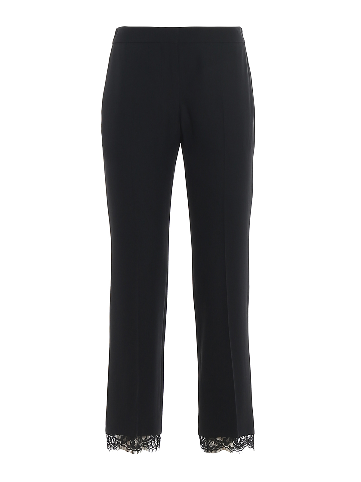 Alexander Mcqueen Crepe and lace trousers - Black