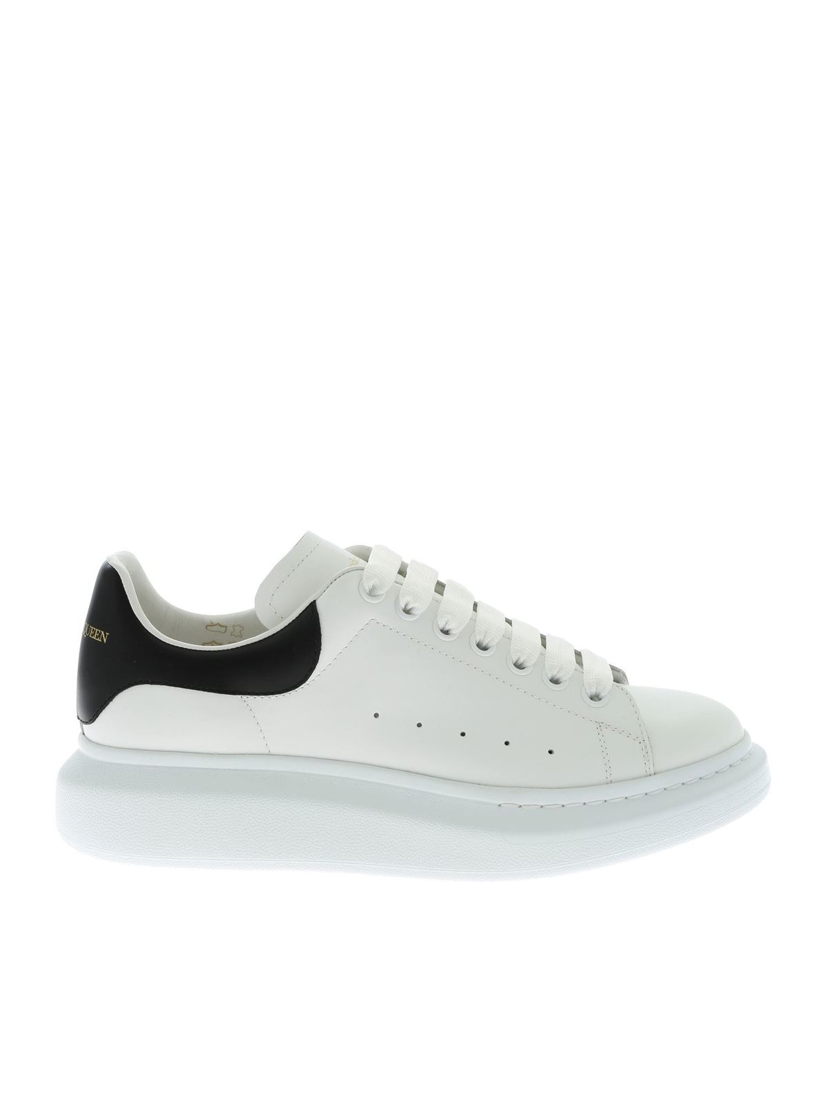Alexander Mcqueen Leather Sneakers In Blanco