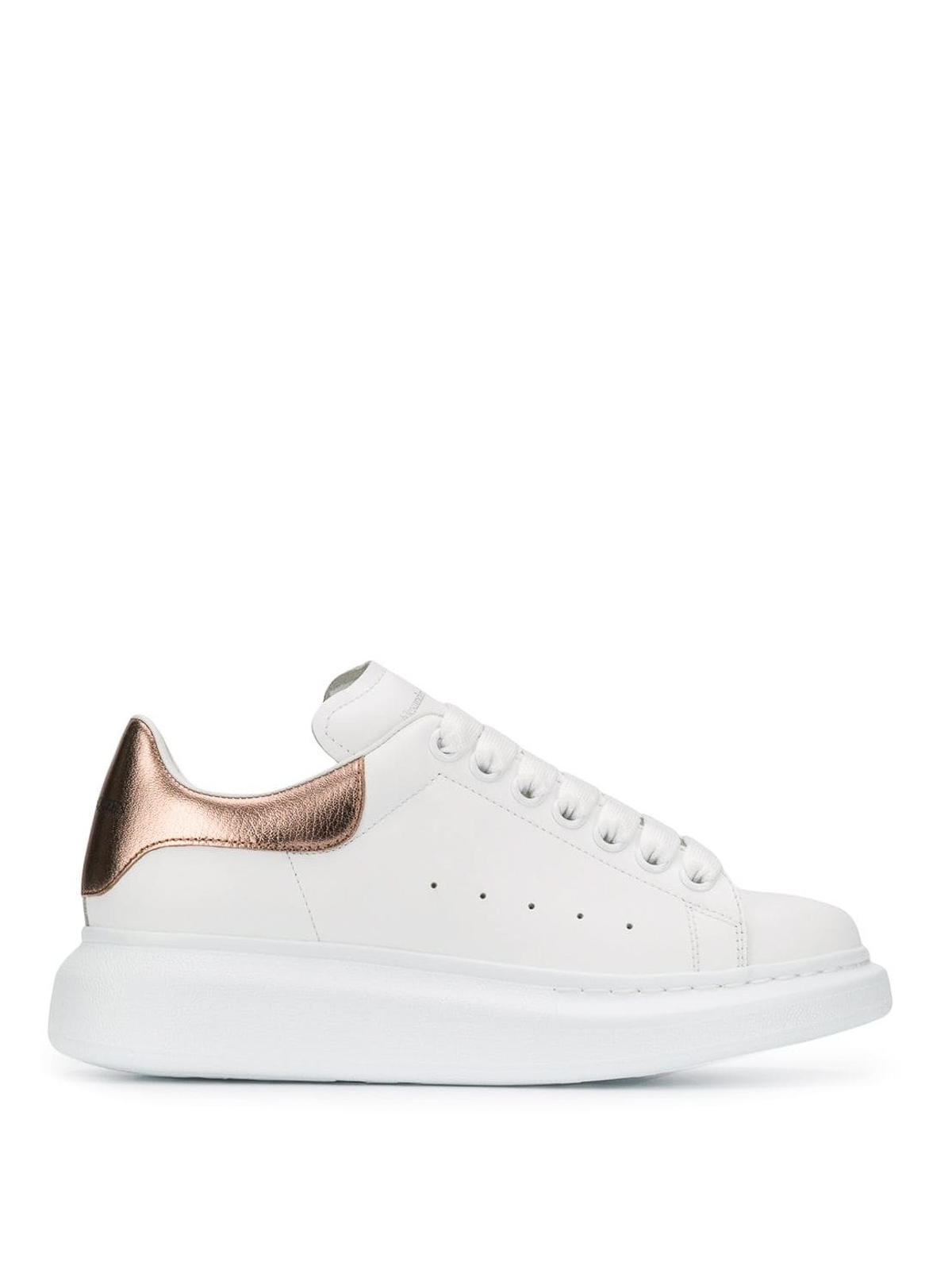 Alexander Mcqueen Oversize Smooth Leather Sneakers In Blanco