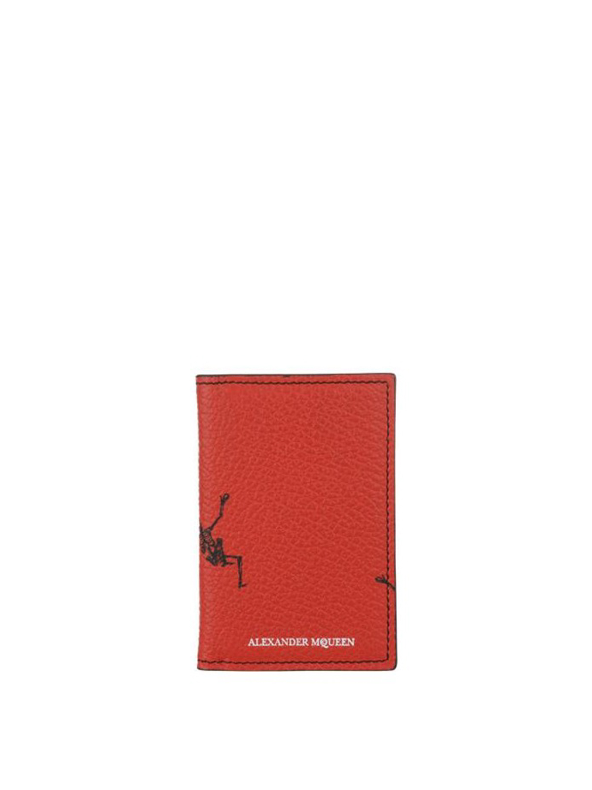 Alexander Mcqueen Dancing Skeleton red card holder 4975500I80N6278