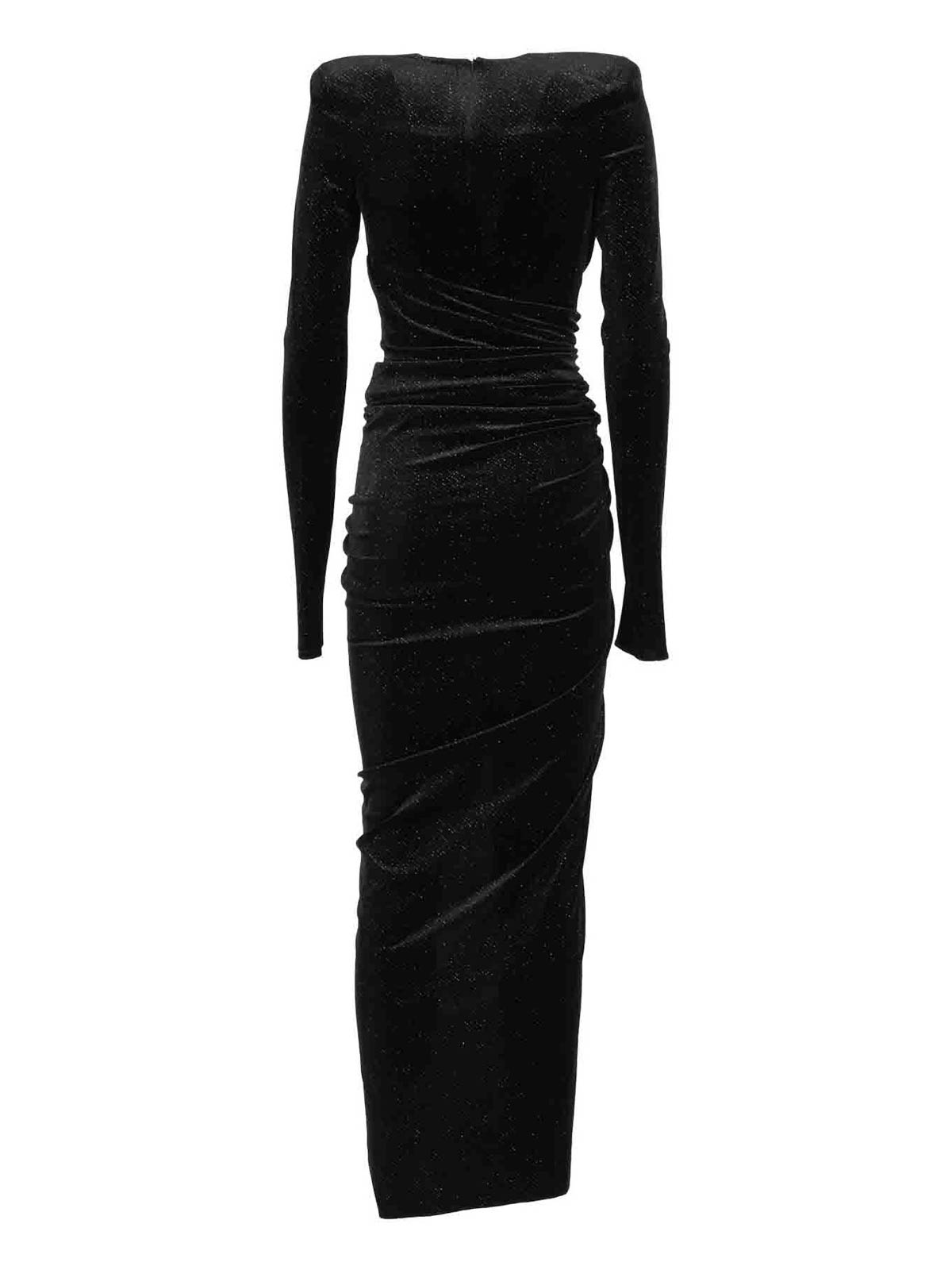 Alexandre Vauthier Velvet long dress - Black|203DR11081306203 Alexandre Vauthier Velvet long dress - Black|203DR11081306203