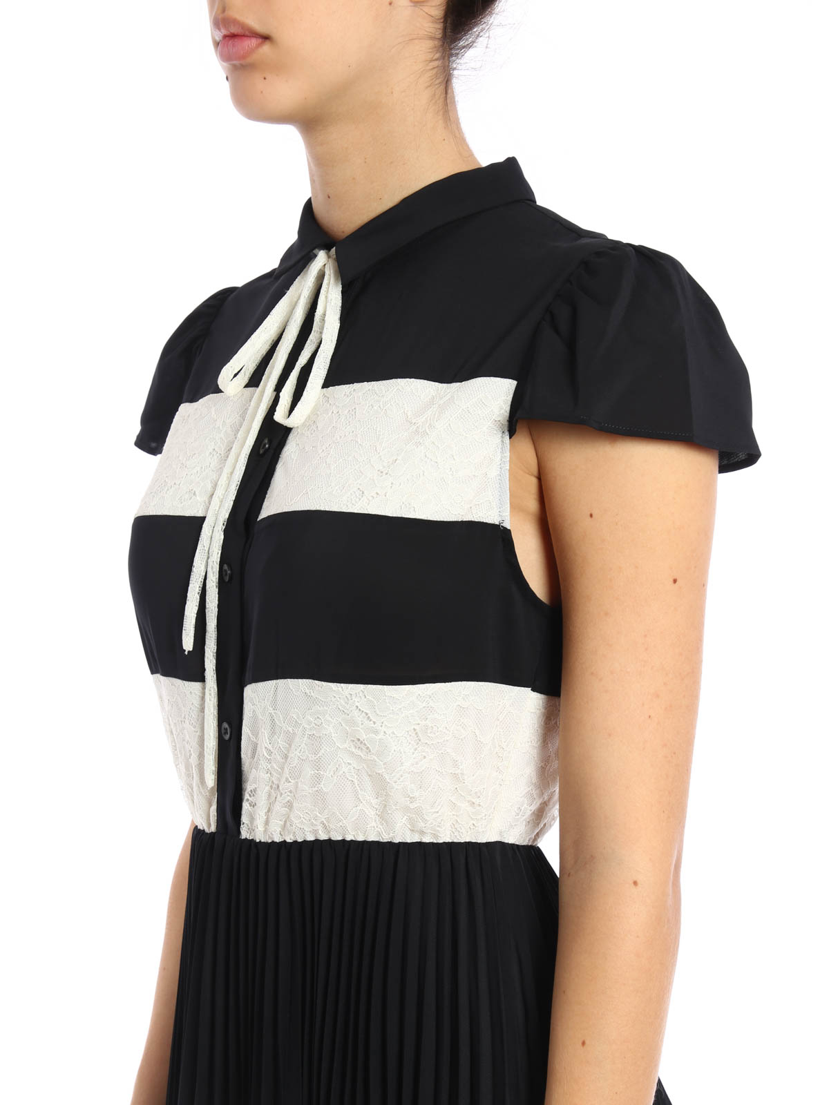 alice and olivia black and white striped dress Alice + Olivia Women's Delora Mock Turtleneck Minidress - Modern Stripe