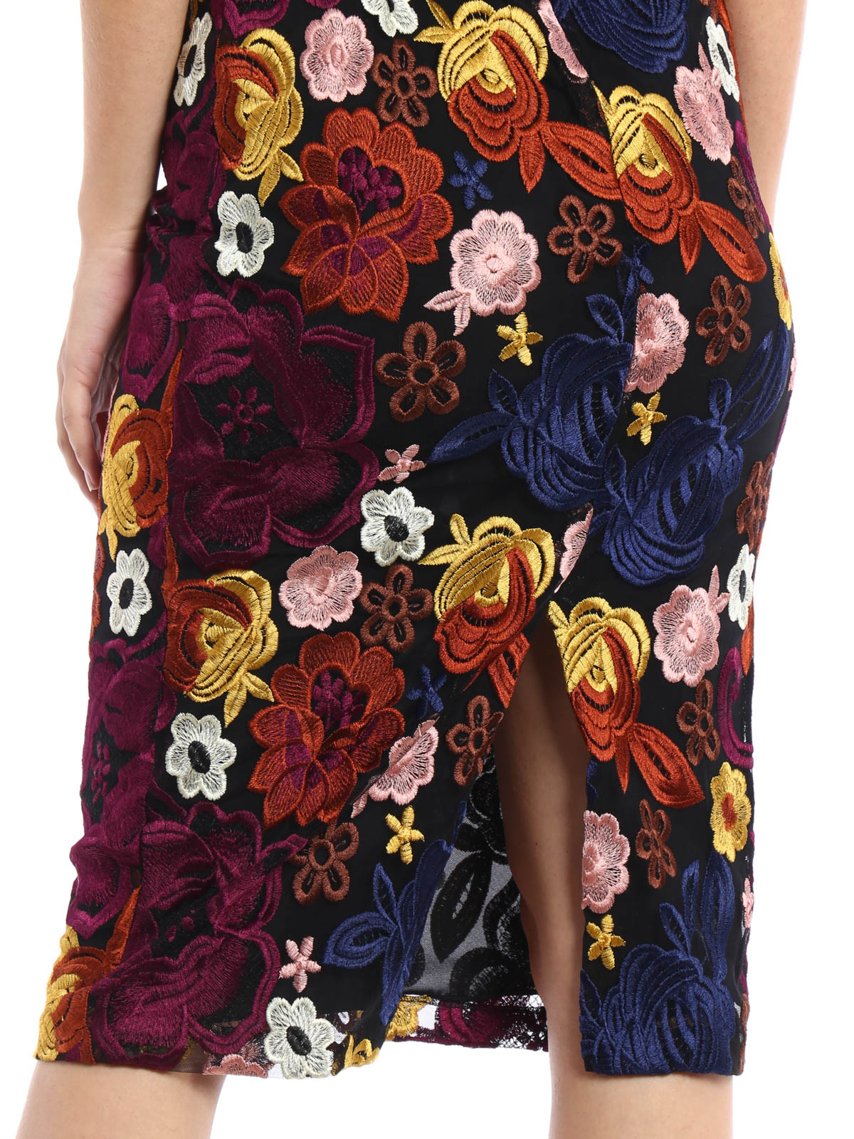 white gauze flowers embroidered dress Stephanie Dress, in 3D Floral Embroidery, Size: 2XL main image 1