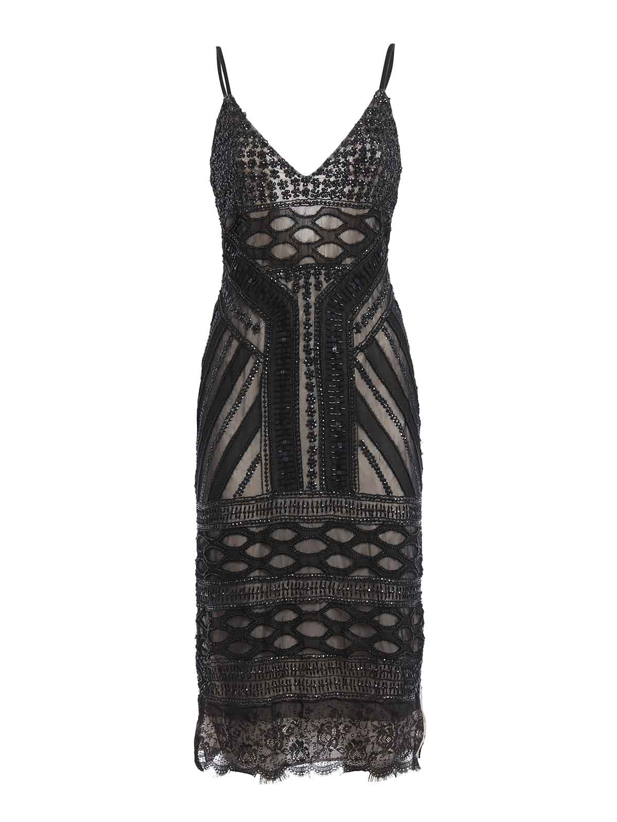 black elegant bridesmaid dresses Alice + Olivia Black Beaded Dress XS – My Circular Wardrobe