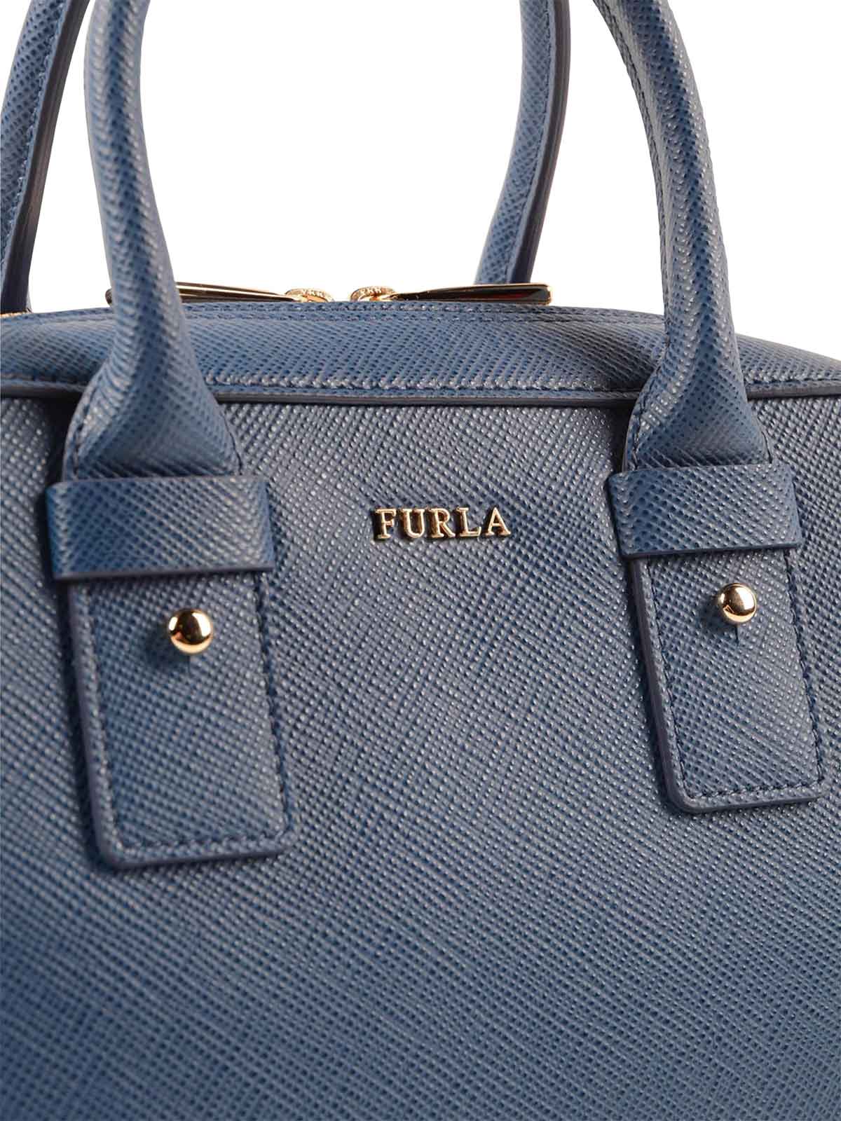 Furla Allegra S leather bowling bag - Blue - Women|835927BLU