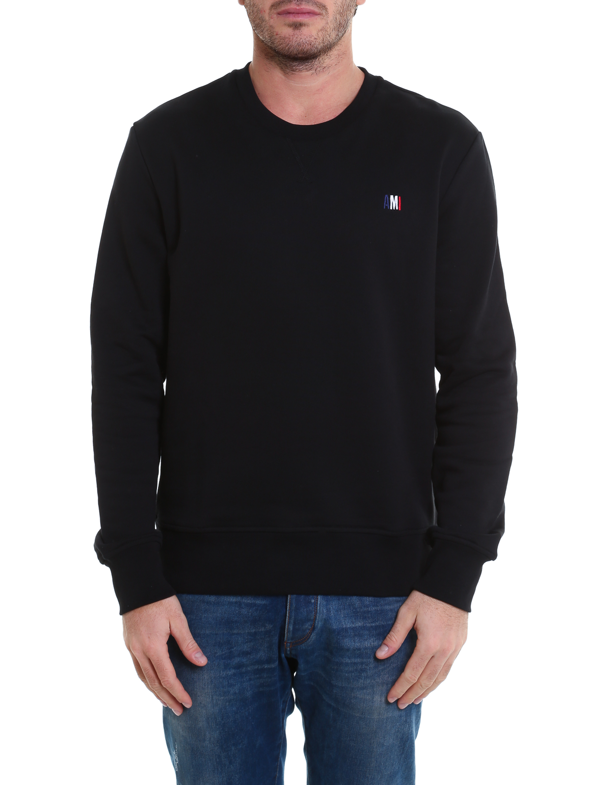 【送料&関税込】Ami Alexandre Mattiussi Logo-sweatshirt Black 'Ami Alexandre Mattiussi' Sweatshirt by AMI Paris on Sale