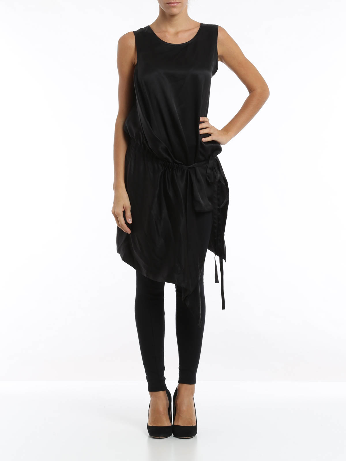 Ann Demeulemeester Silksat top - Black - Women | 1521816114099