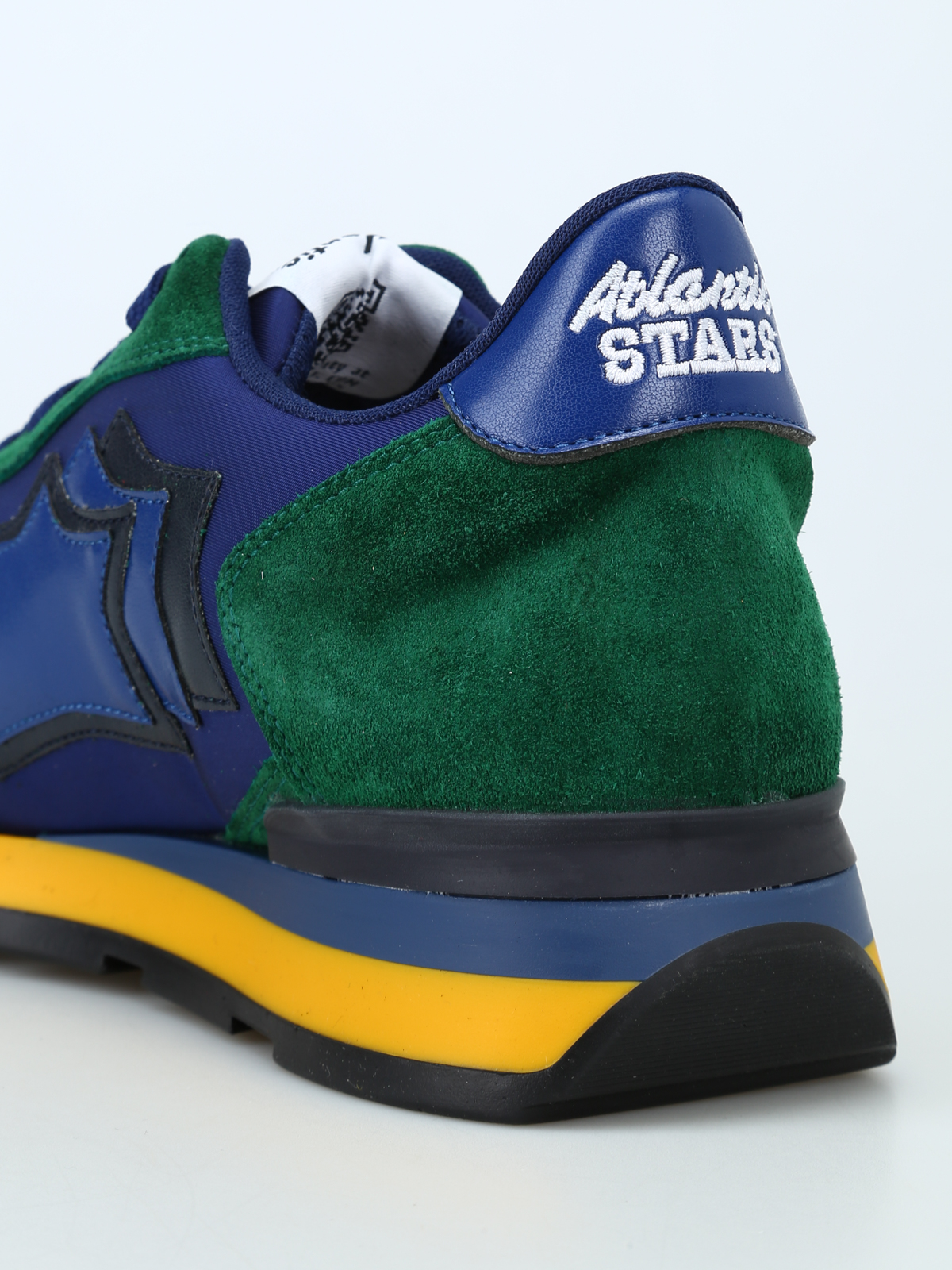 Atlantic Stars Antares green suede and fabric sneakers 