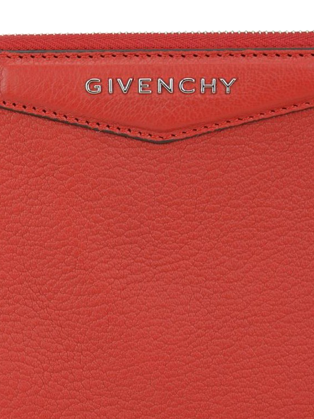 Givenchy - Antigona Grained Leather Envelope Clutch Burgundy